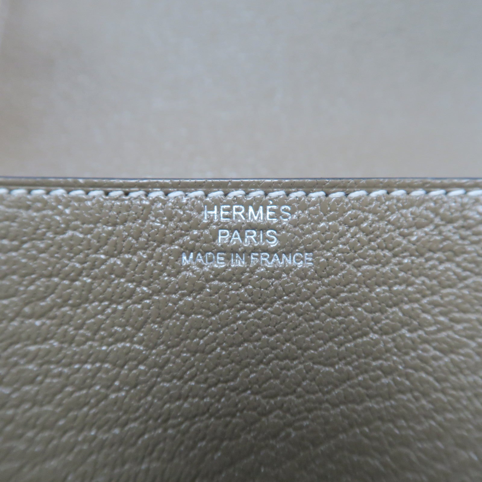 HERMES Chevre皮革Roulis Slim銀扣腰包大象灰色