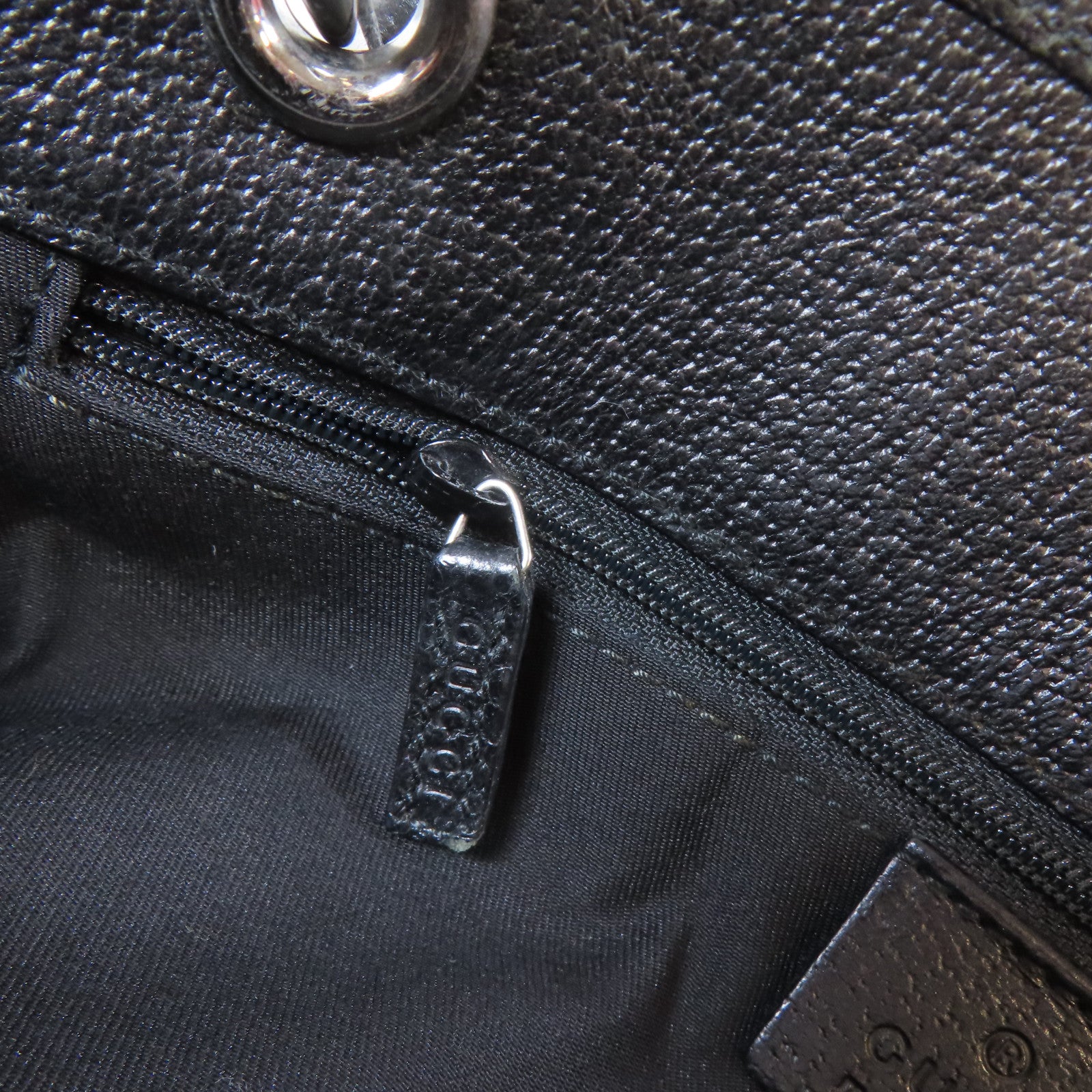 GUCCI 帆布Tote Bag銀扣手挽袋黑色