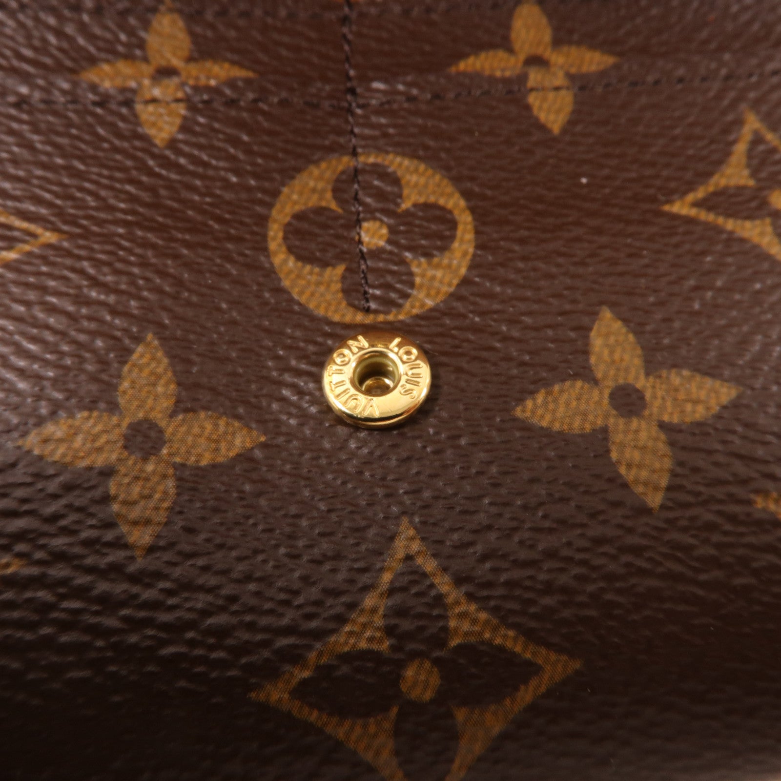 LOUIS VUITTON Monogram Sarah Wallet金扣長錢包啡色