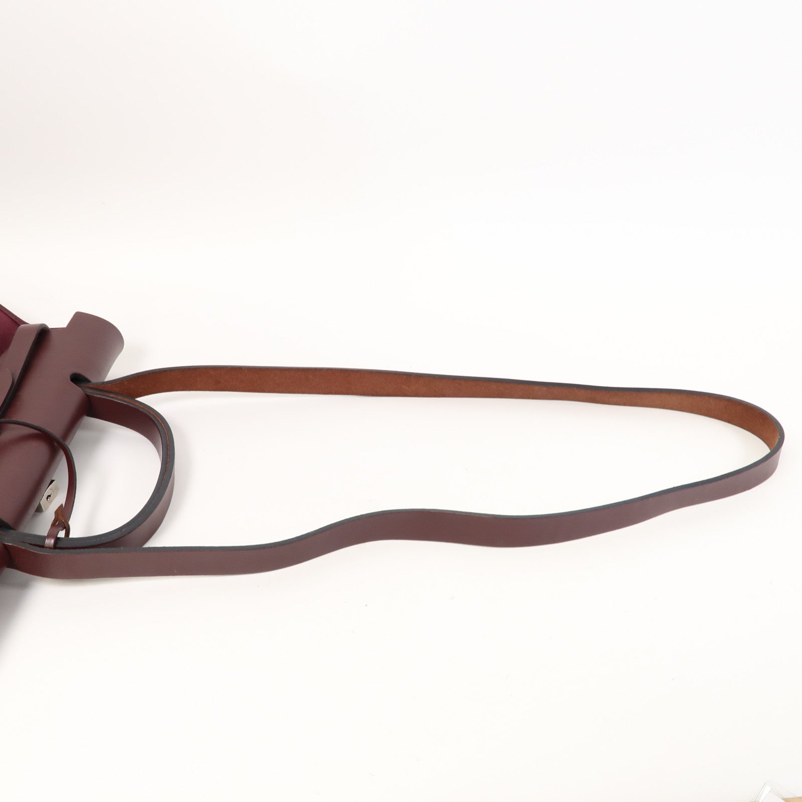 HERMES 帆布Herbag PM銀扣手挽肩背兩用袋波爾多酒紅色