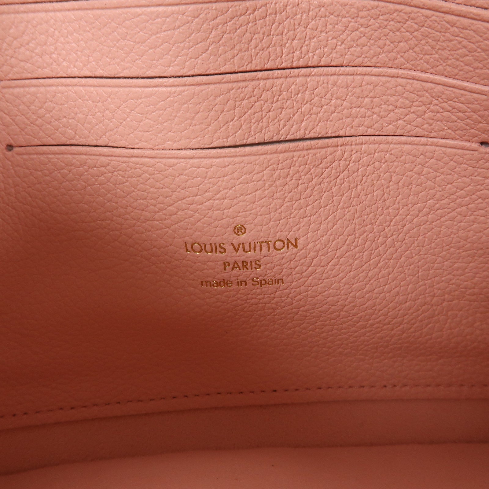 LOUIS VUITTON Monogram Empreinte Double Zip Pochette金扣肩背袋粉紅色