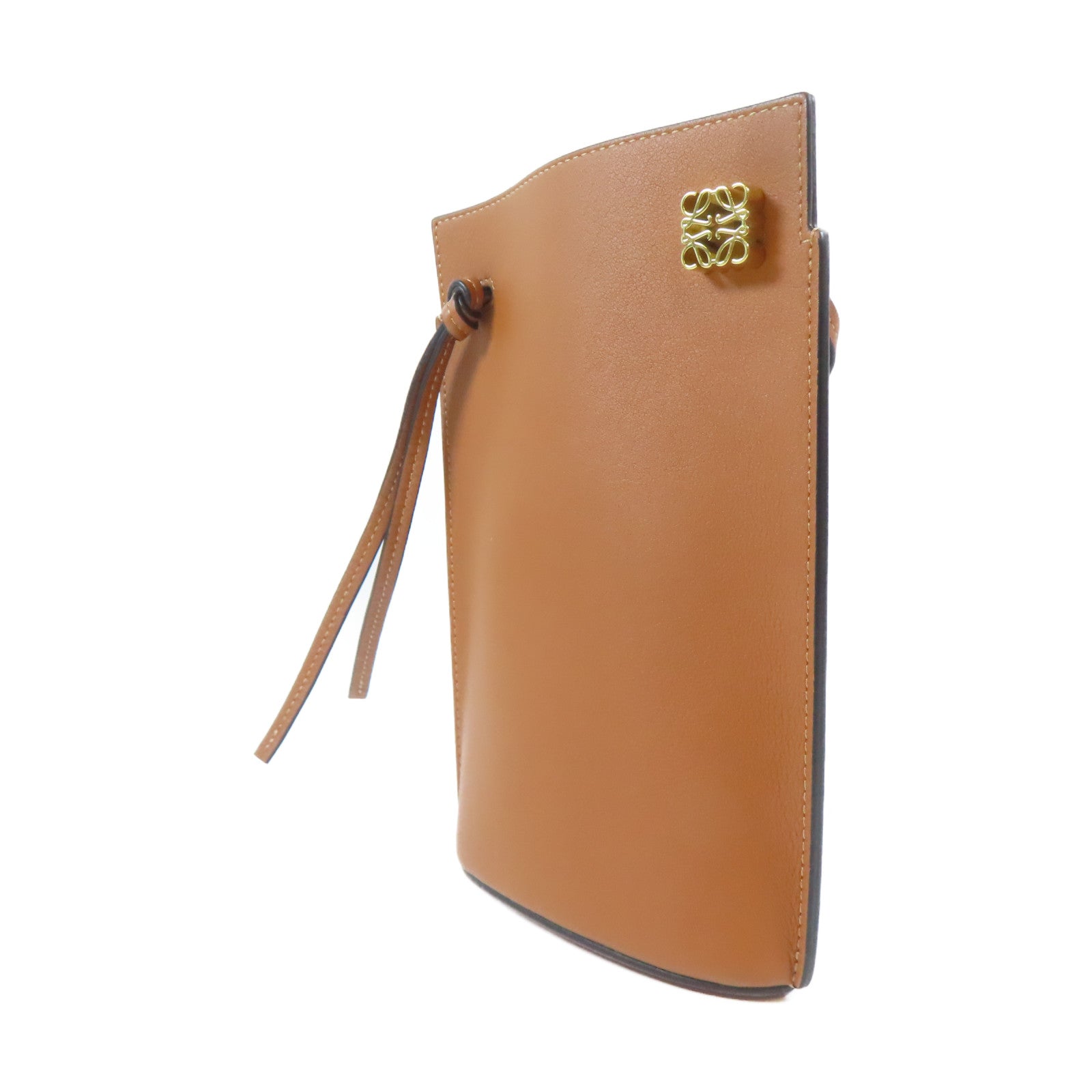 LOEWE 【激減優惠】牛皮皮革Dice Pocket金扣肩背袋啡色