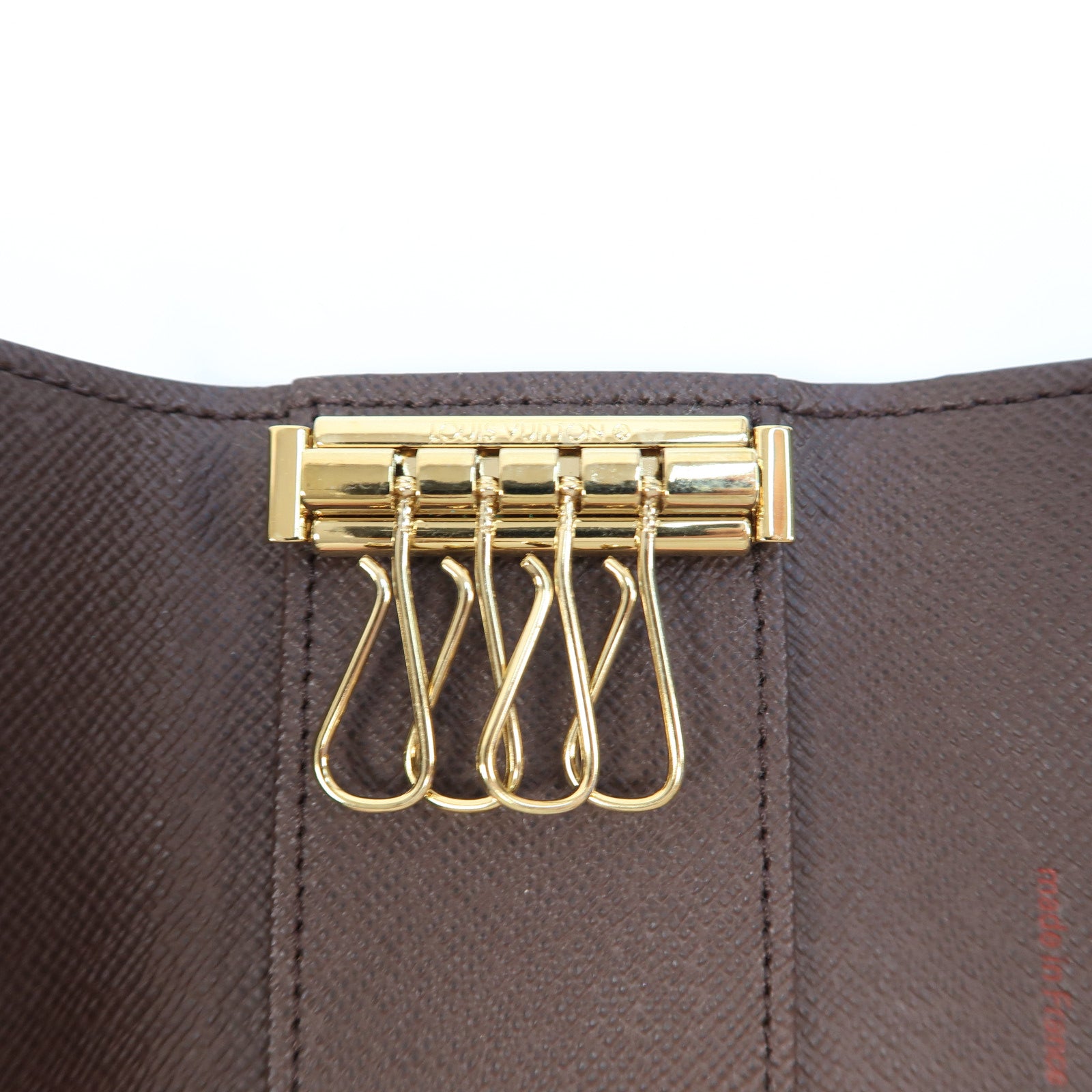 LOUIS VUITTON Damier Key Case金扣鎖匙扣棕色