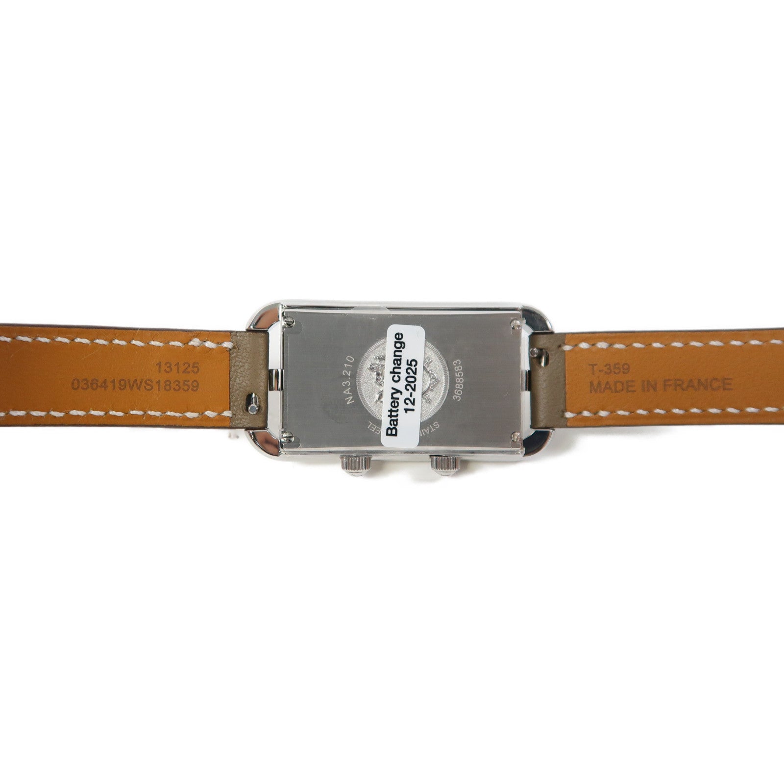 HERMES Nantucketn Dual Time不鏽鋼手錶石英機芯白色