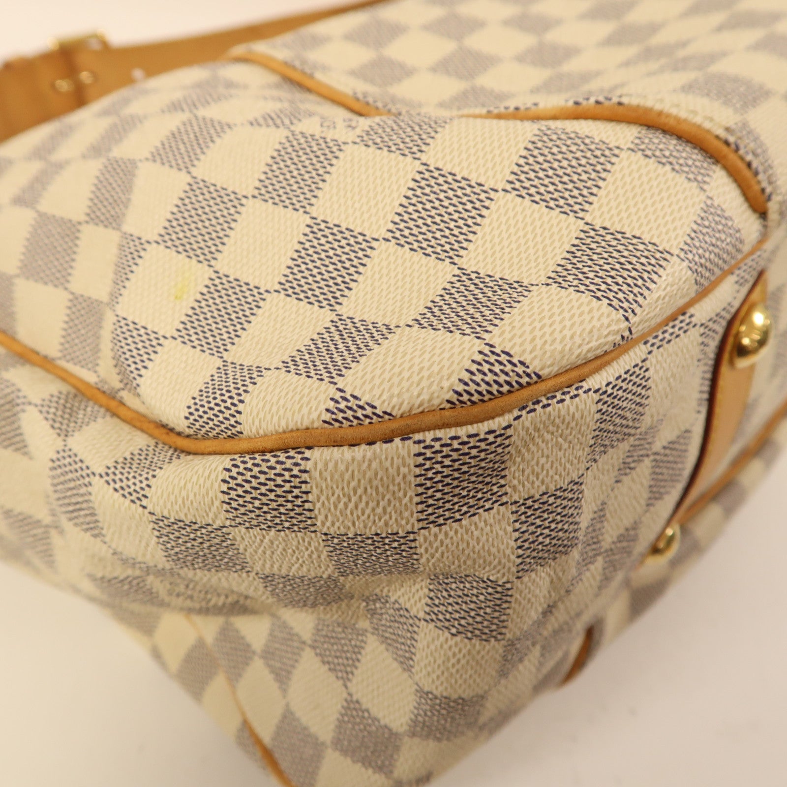 LOUIS VUITTON【激減優惠】 Damier Azur Galliera GM金扣肩背袋白色