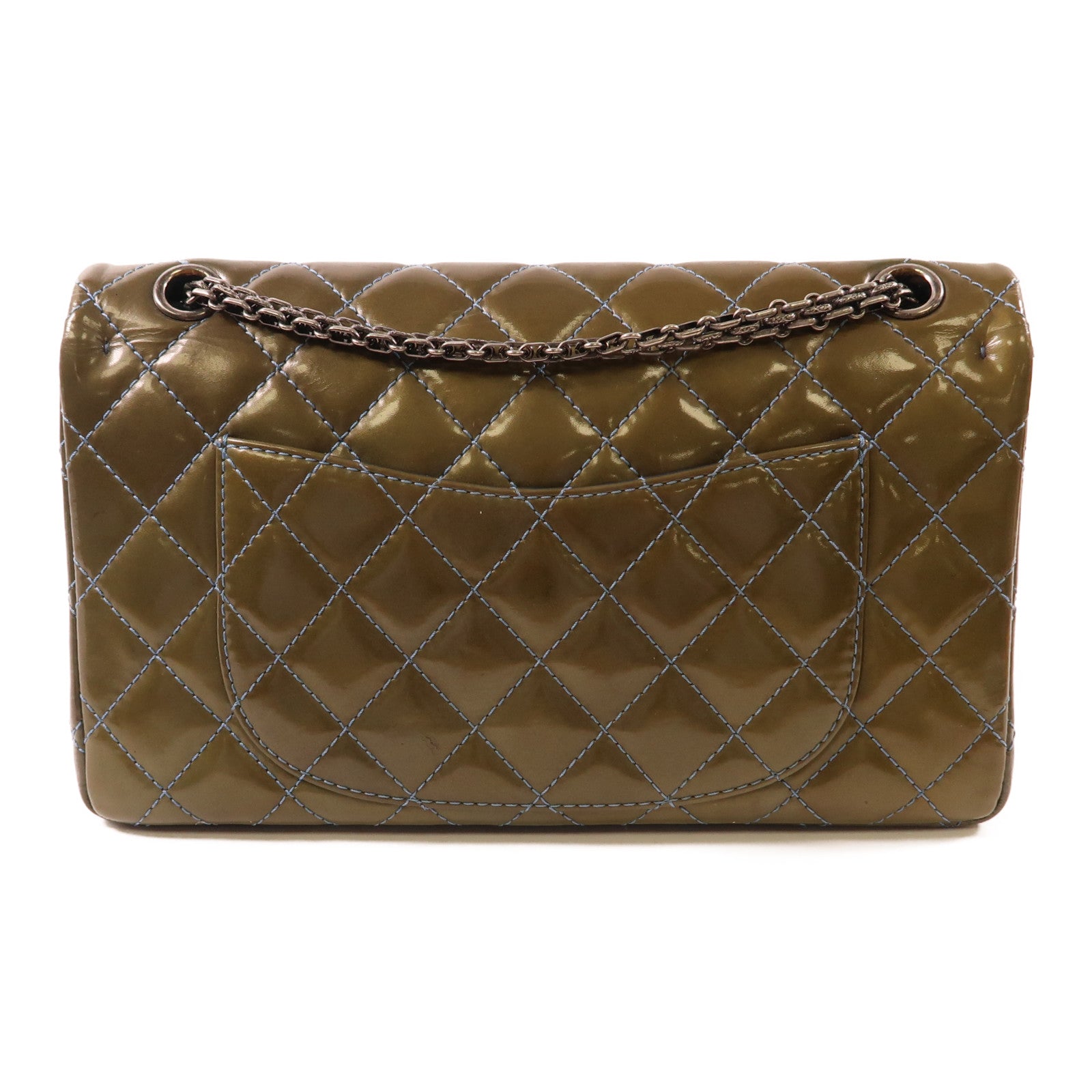 CHANEL 【激減優惠】漆皮皮革2.55鏈帶肩背袋