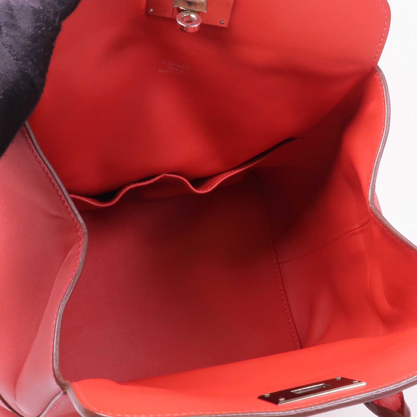 HERMES Swift皮革ToolBox 20銀扣手挽肩背兩用袋Vermillion