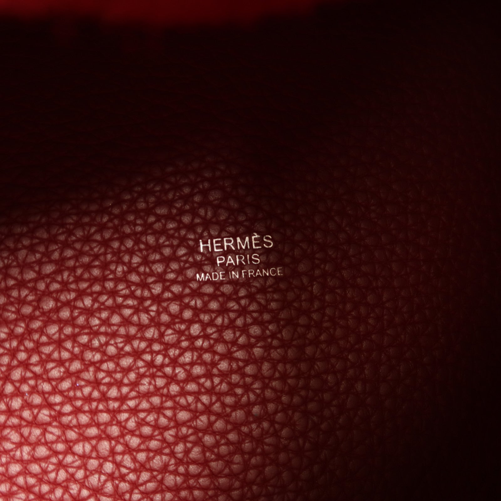 HERMES Clemence皮革Picotin PM銀扣手挽袋Rouge Grenat