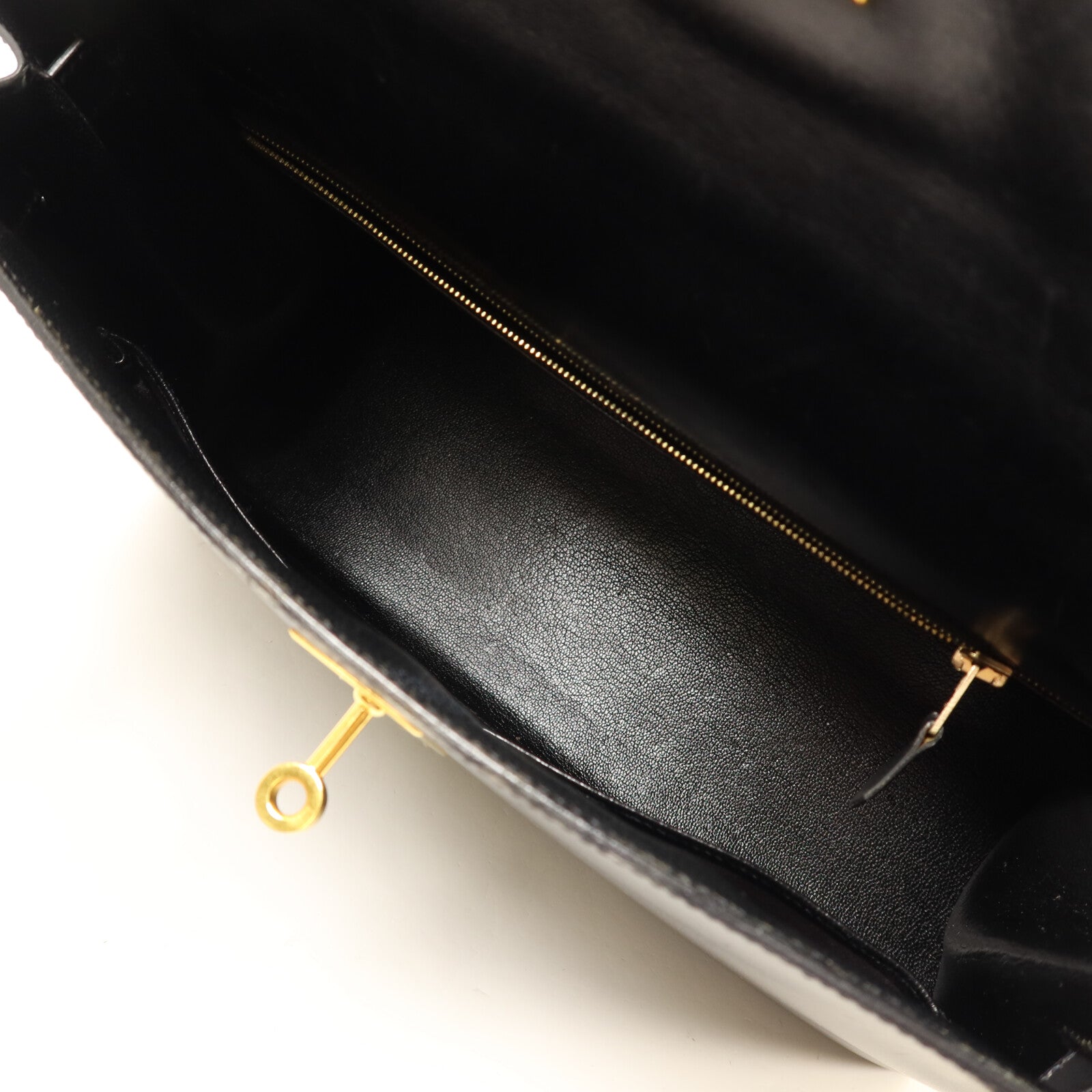 HERMES Box Calf皮革Kelly 32手挽肩背兩用袋Noir