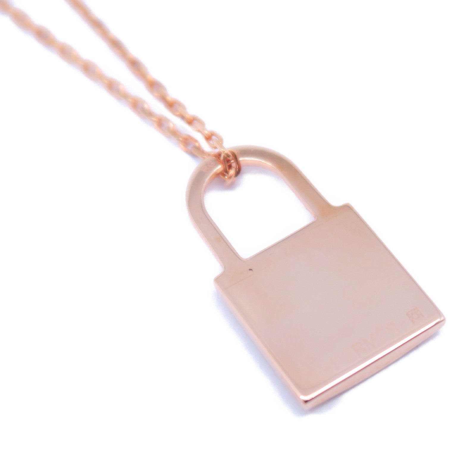 HERMES 【激減優惠】18K玫瑰金O'Kelly Necklace項鍊玫瑰金/卡其色