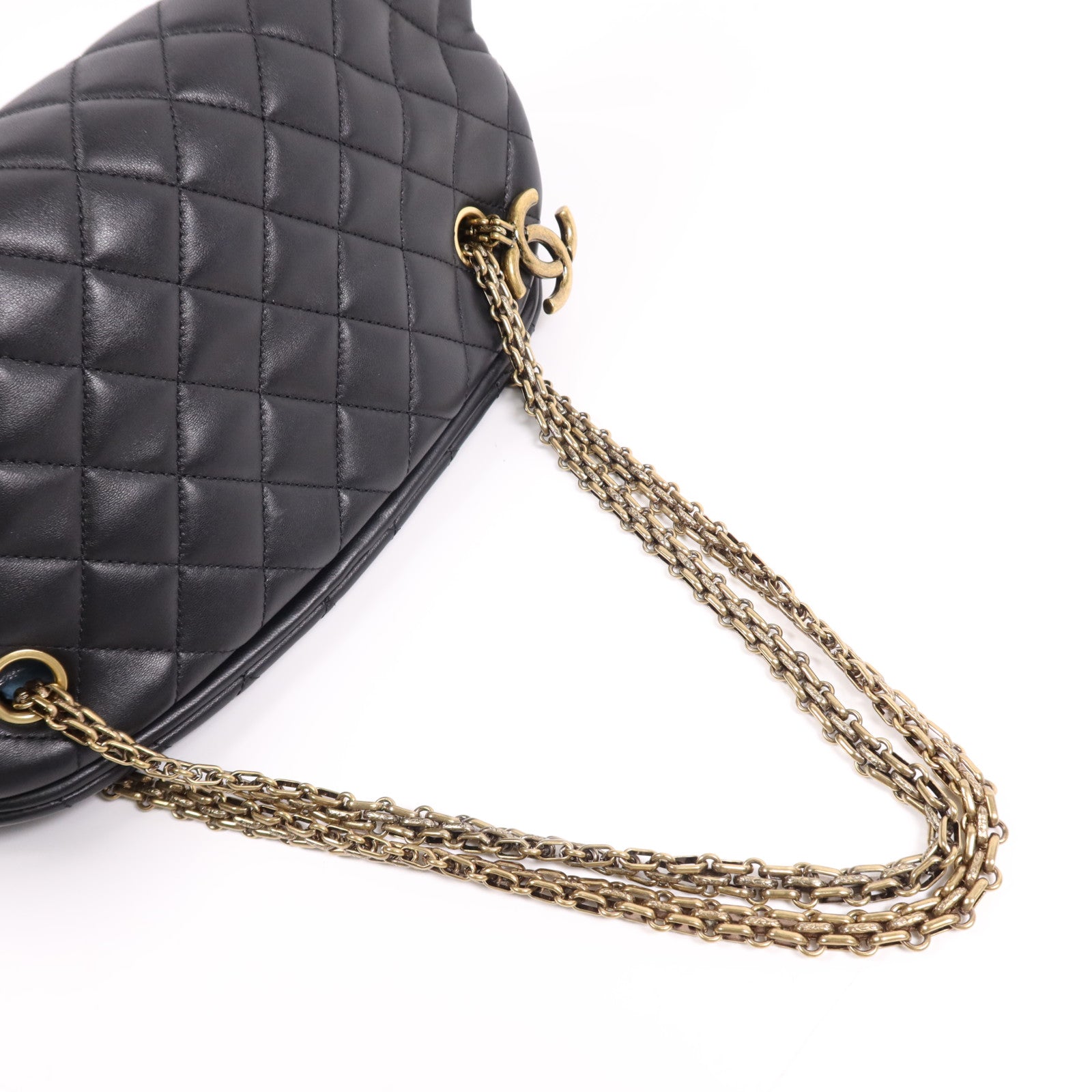 CHANEL 牛皮皮革Chain Shoulder Bag金扣鏈帶肩背袋