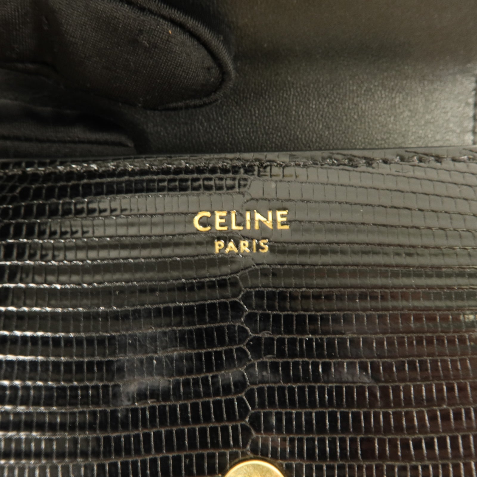 CELINE 蜥蝪皮革Triomphe Trifold Wallet錢包
