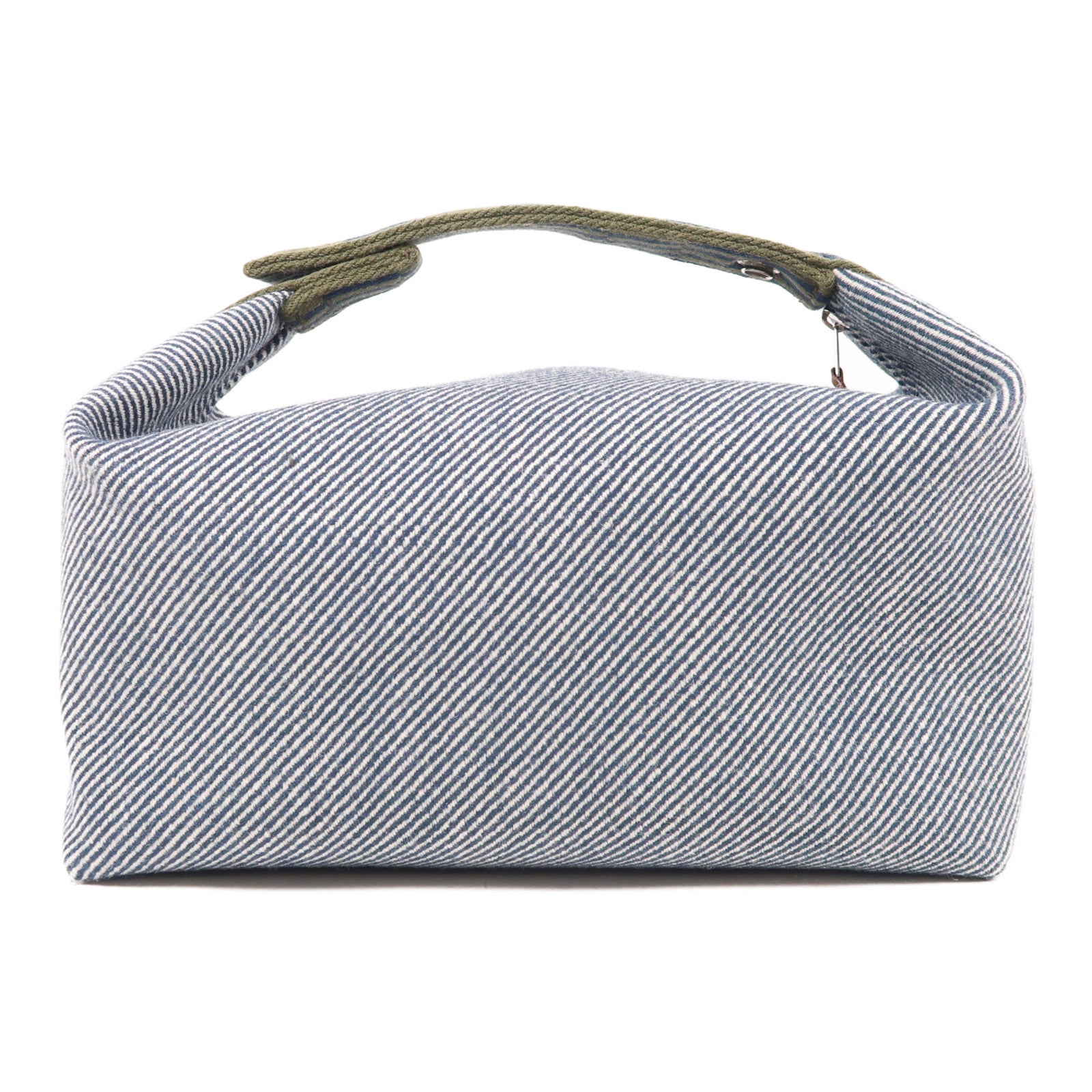 HERMES 帆布Bride A-Brac Case GM銀扣手挽袋