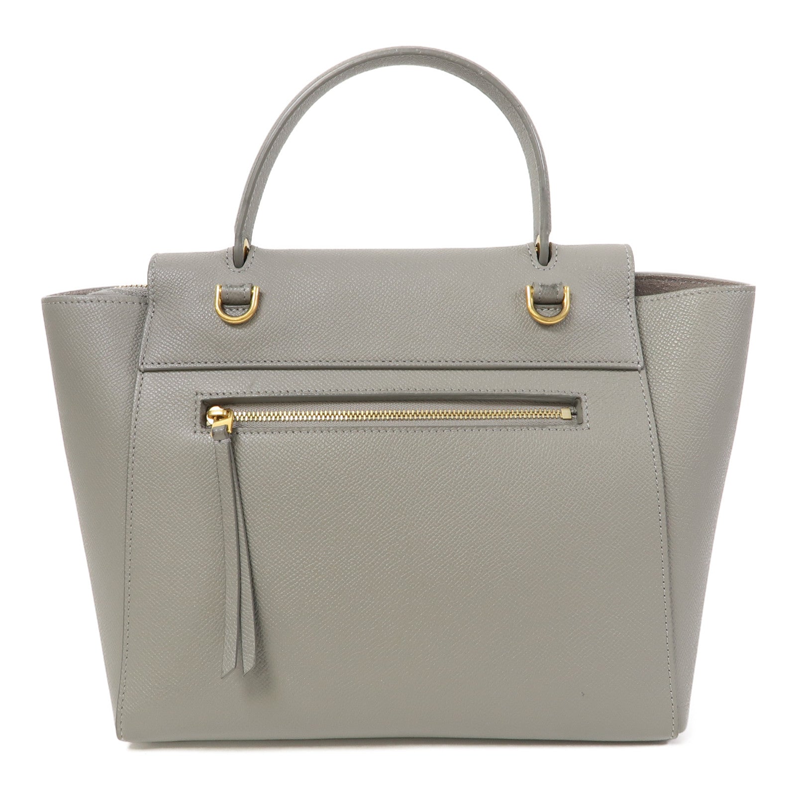 CELINE 牛皮皮革Belt Bag金扣手挽肩背兩用袋灰色