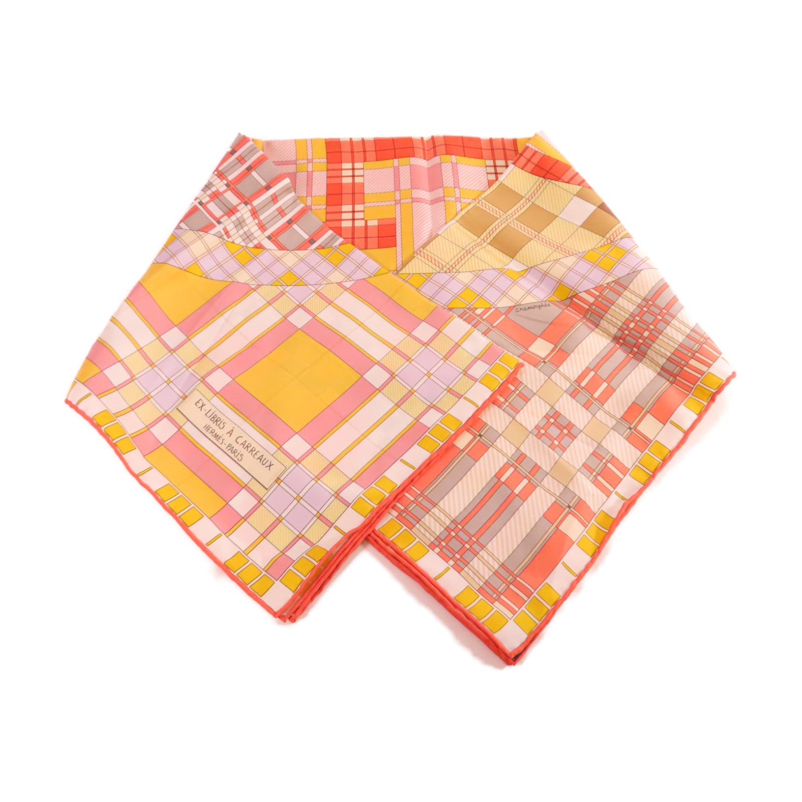 HERMES 絲質90x90 Scarf絲巾黃色/橙色/彩色