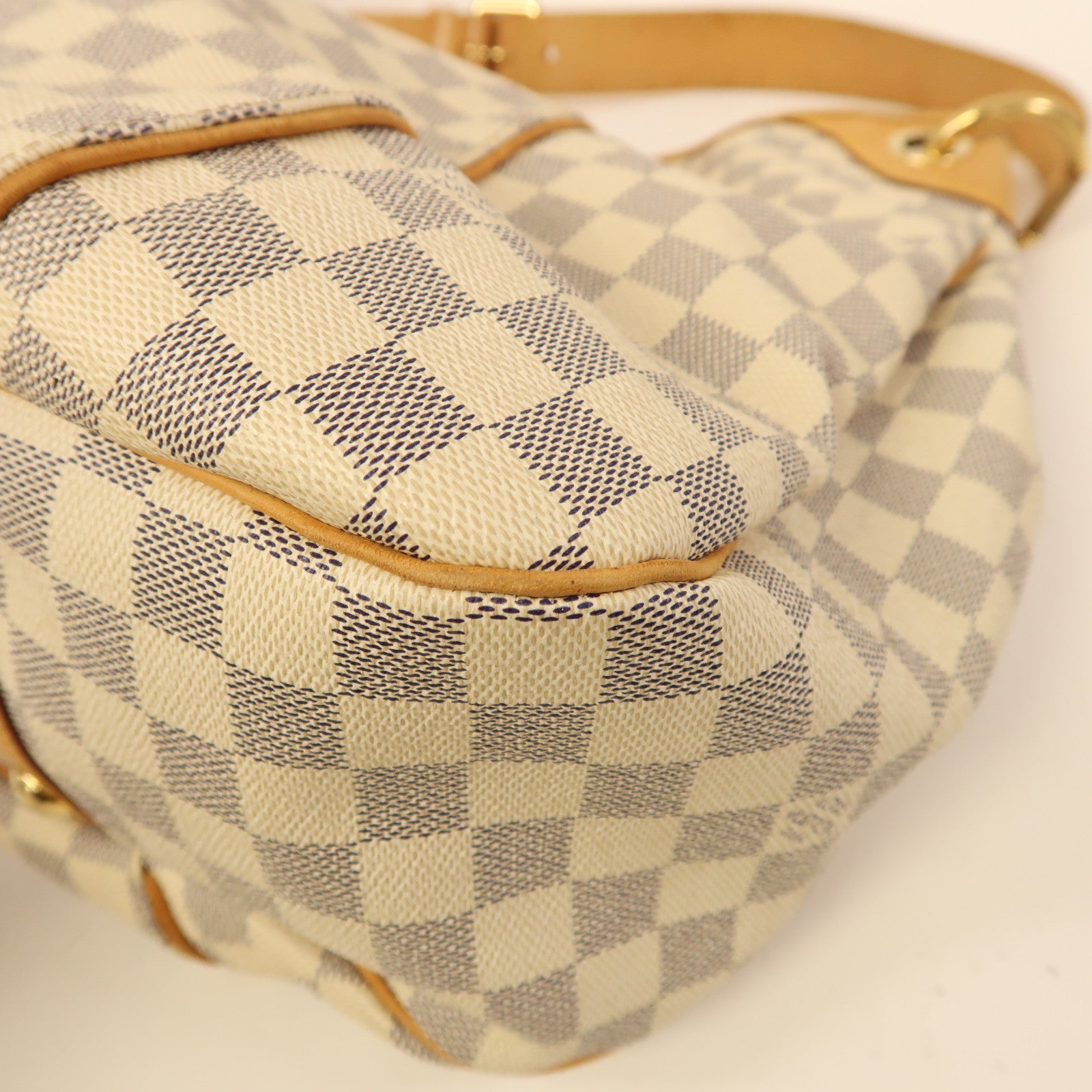 LOUIS VUITTON【激減優惠】 Damier Azur Galliera GM金扣肩背袋白色