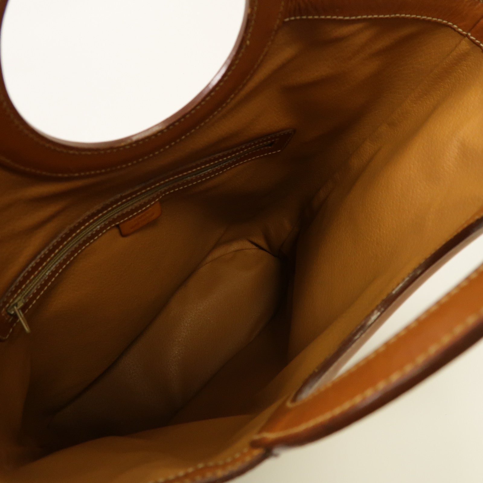 CELINE 牛皮皮革Hand Bag金扣手挽袋啡色