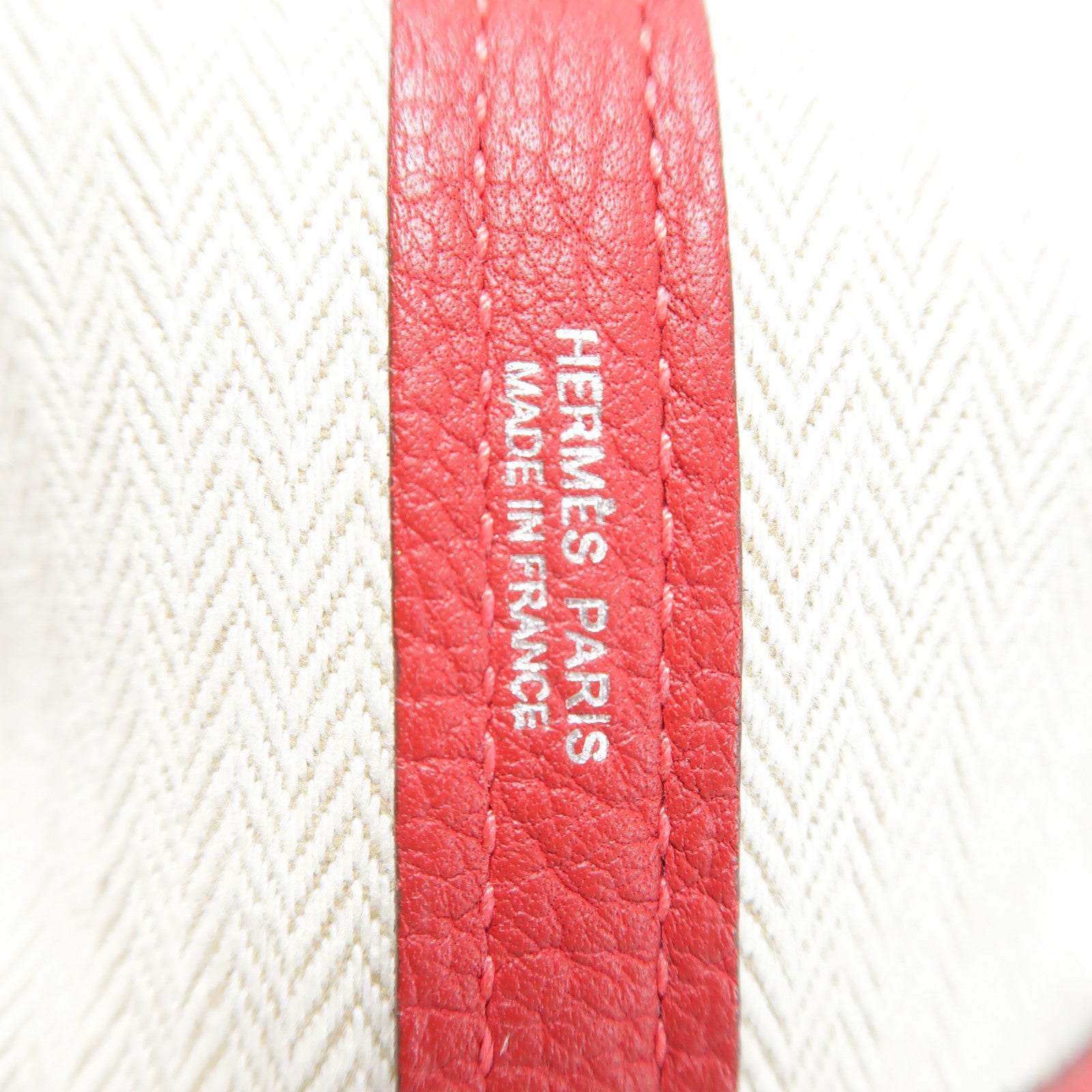 HERMES Negonda皮革Garden Party PM銀扣手挽袋Rouge Piment