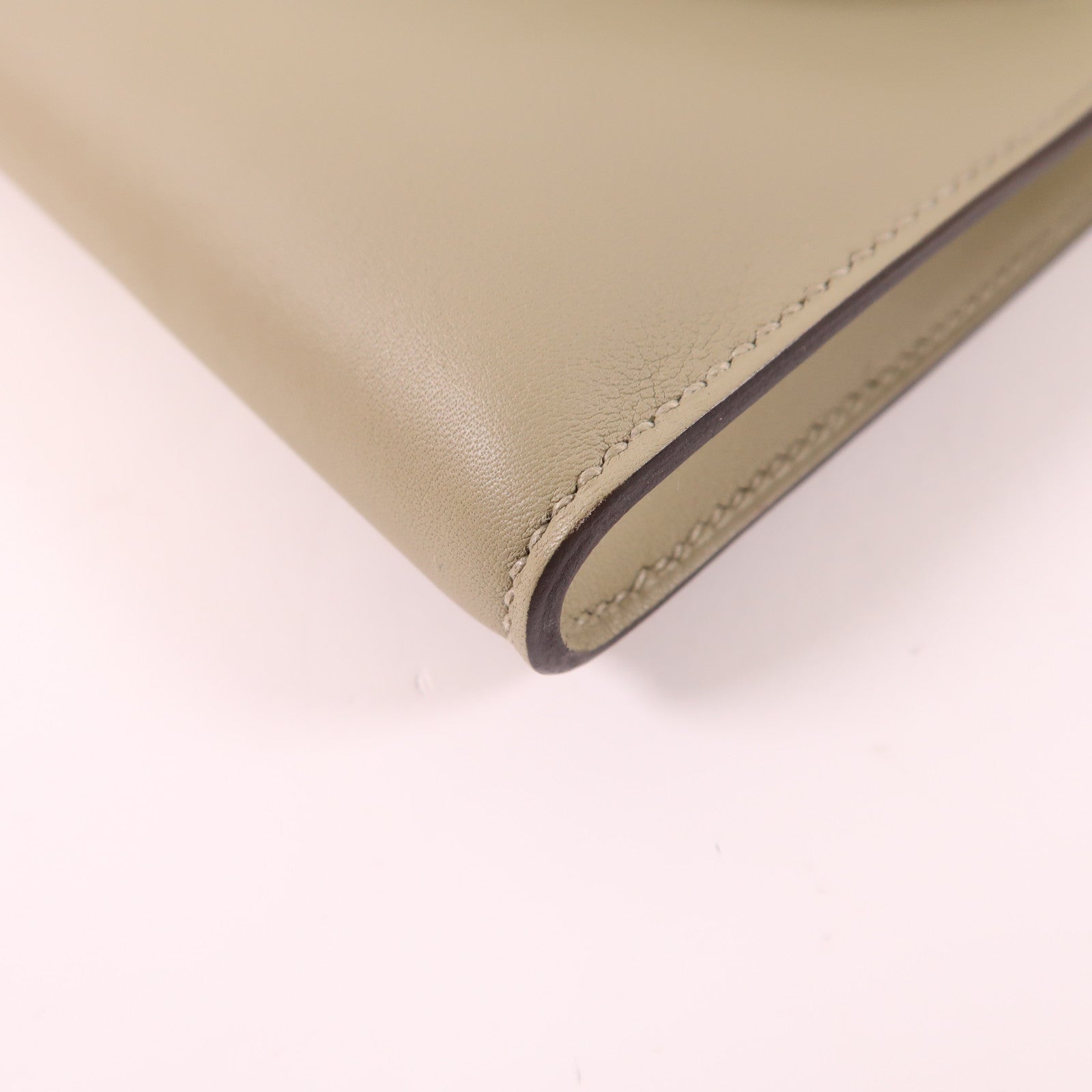 HERMES Swift皮革Kelly Cut銀扣手挽袋Sauge