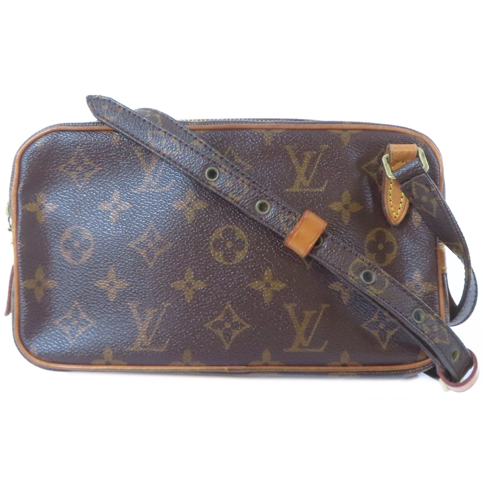 LOUIS VUITTON Monogram Marly Bandouliere金扣肩背袋啡色
