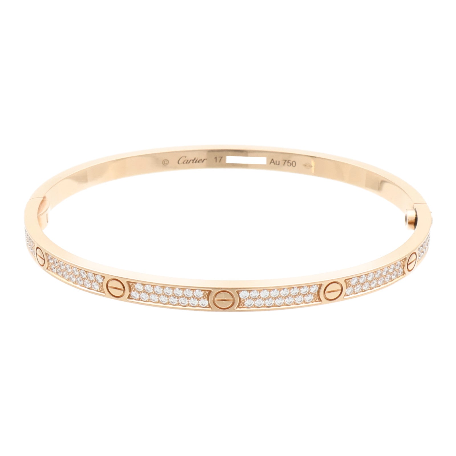 CARTIER 18K玫瑰金Love Bracelet Full Diamond鑽石手鐲Cartier#17