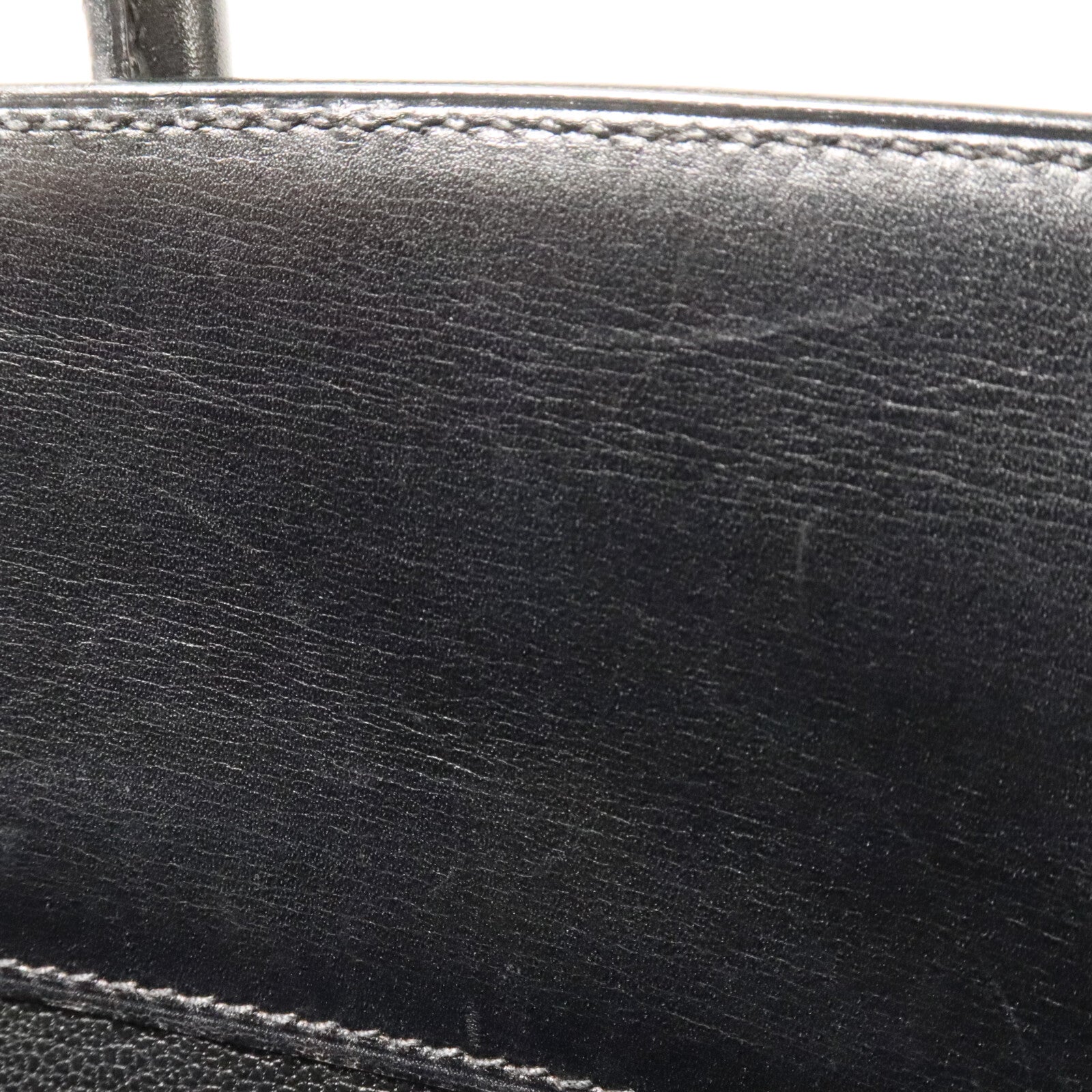 HERMES Box Calf皮革White Bus手挽袋Noir