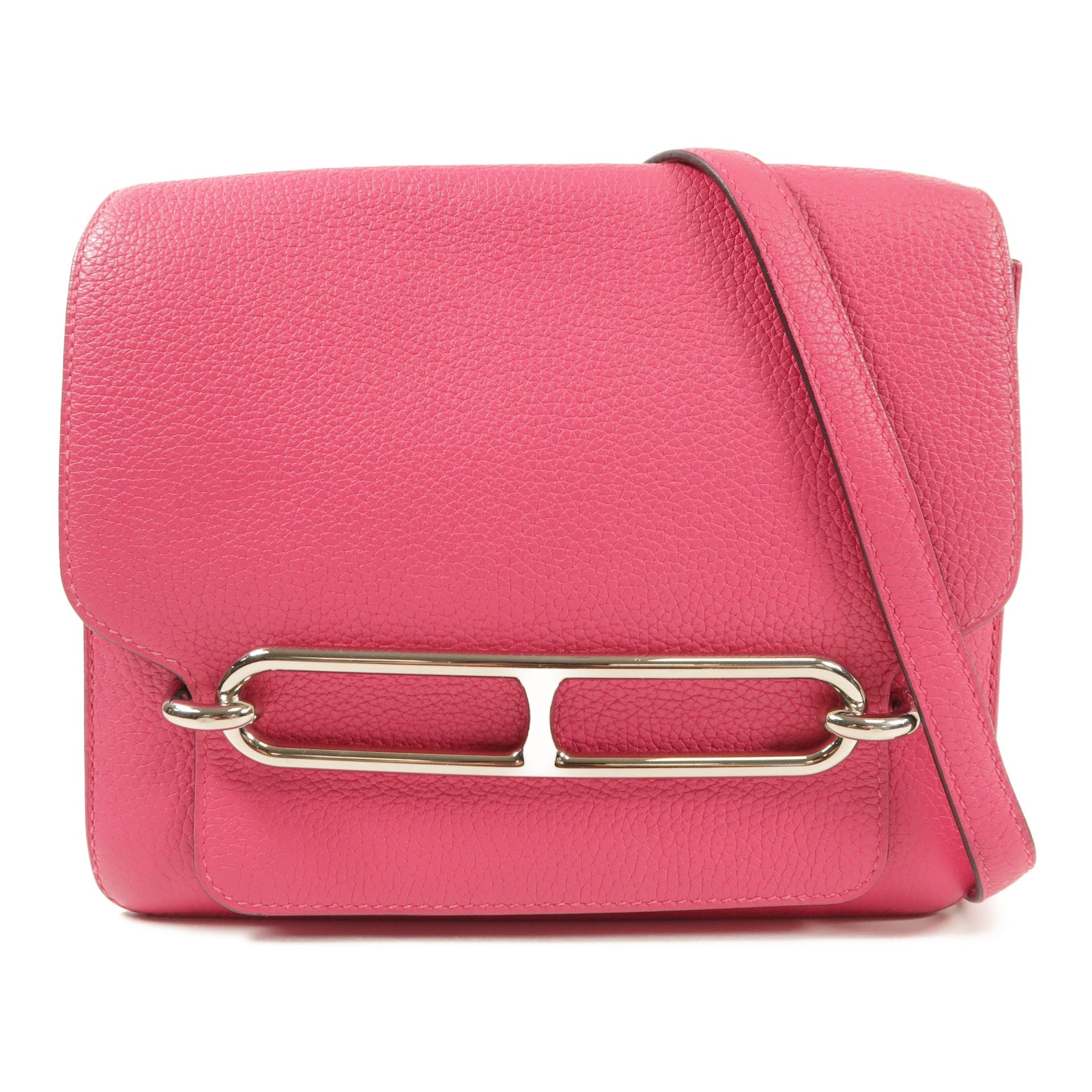 HERMES PHW Roulis 23 Shoulder Bag Clemence Leather Pink