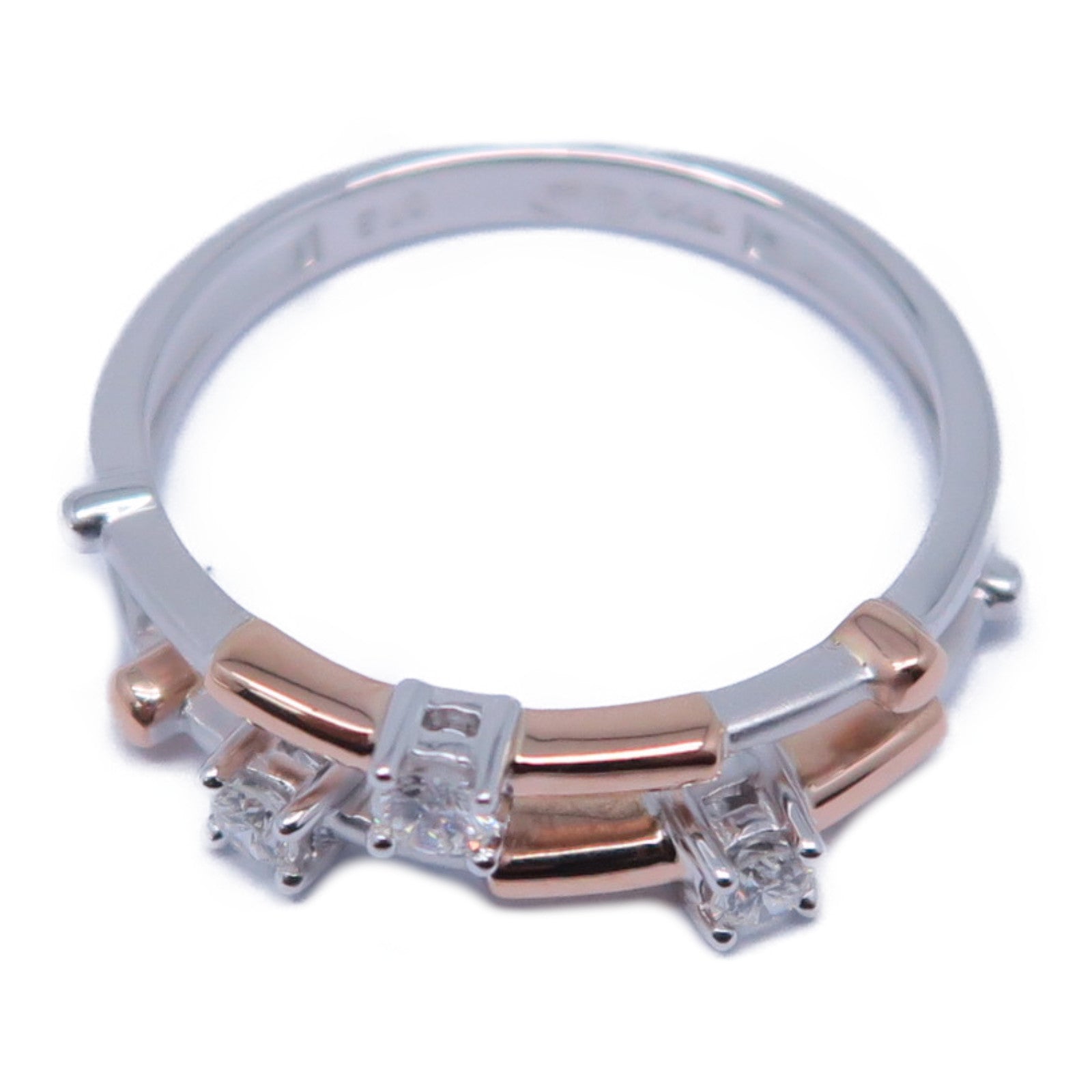 JEWELRY 【激減優惠】18K白金/18K玫瑰金Diamond Ring 0.13ct鑽石戒指US#5.75