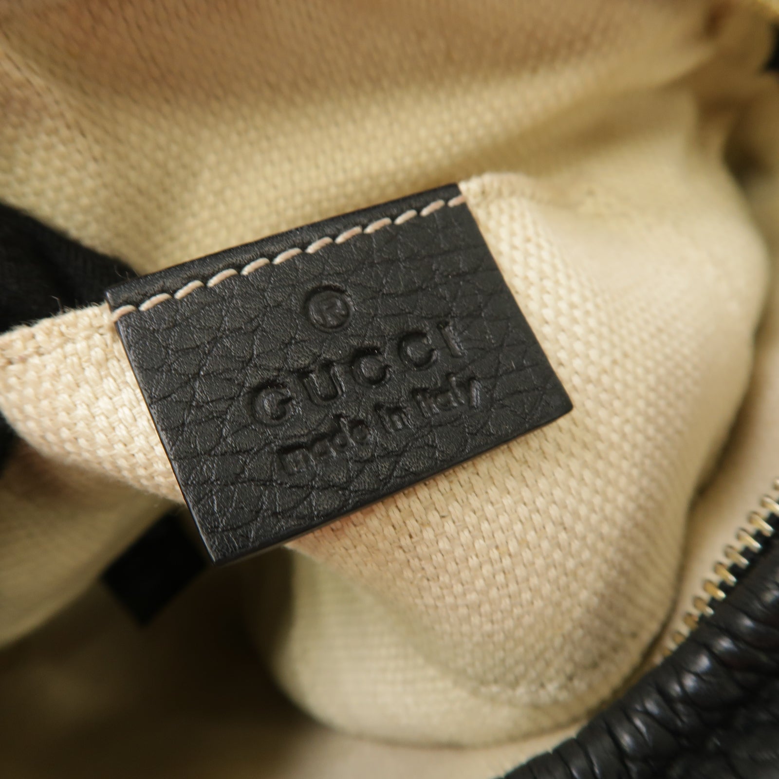GUCCI 牛皮皮革Soho Mini金扣鏈帶肩背袋黑色