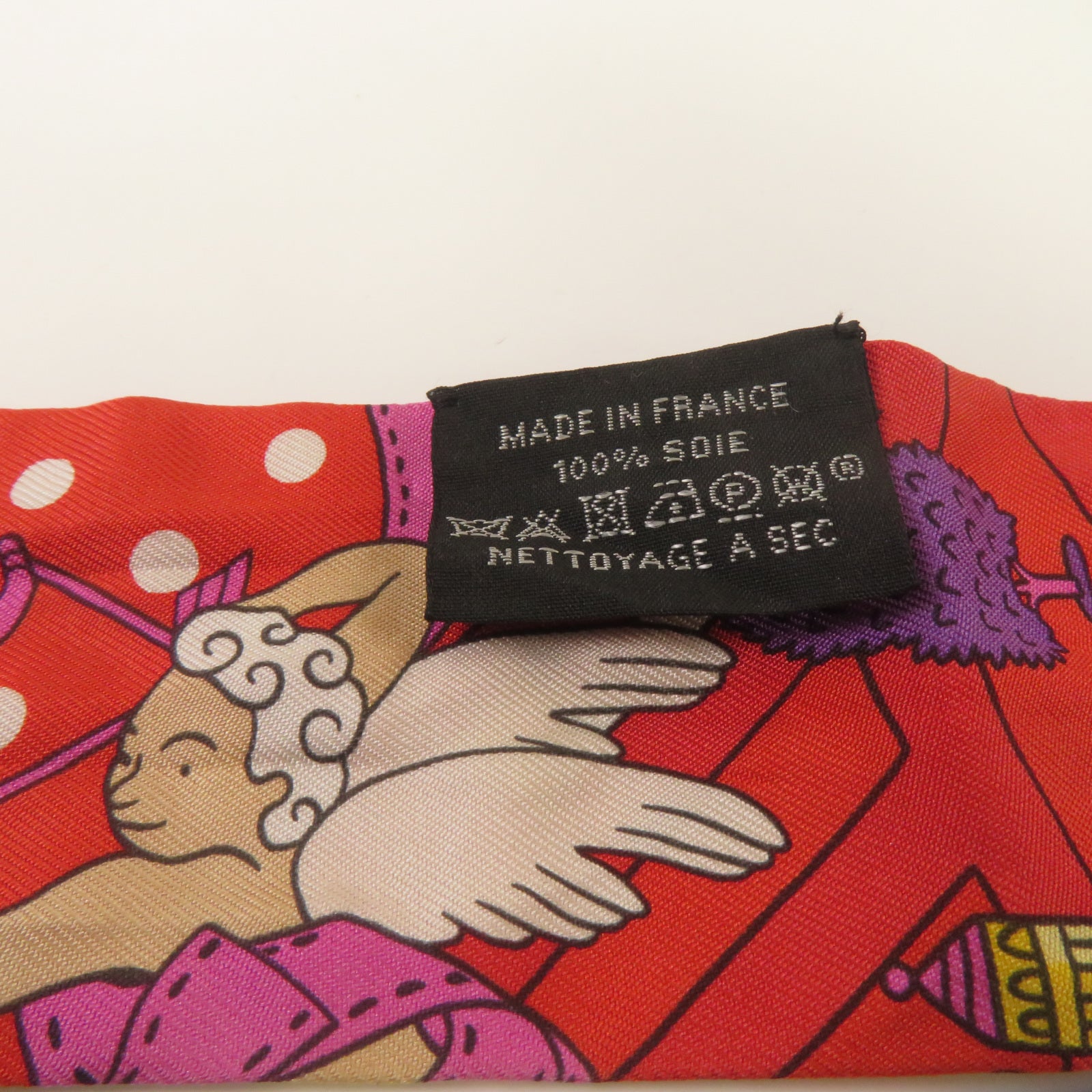 HERMES 【激減優惠】絲質Twilly絲巾紅色/紫色