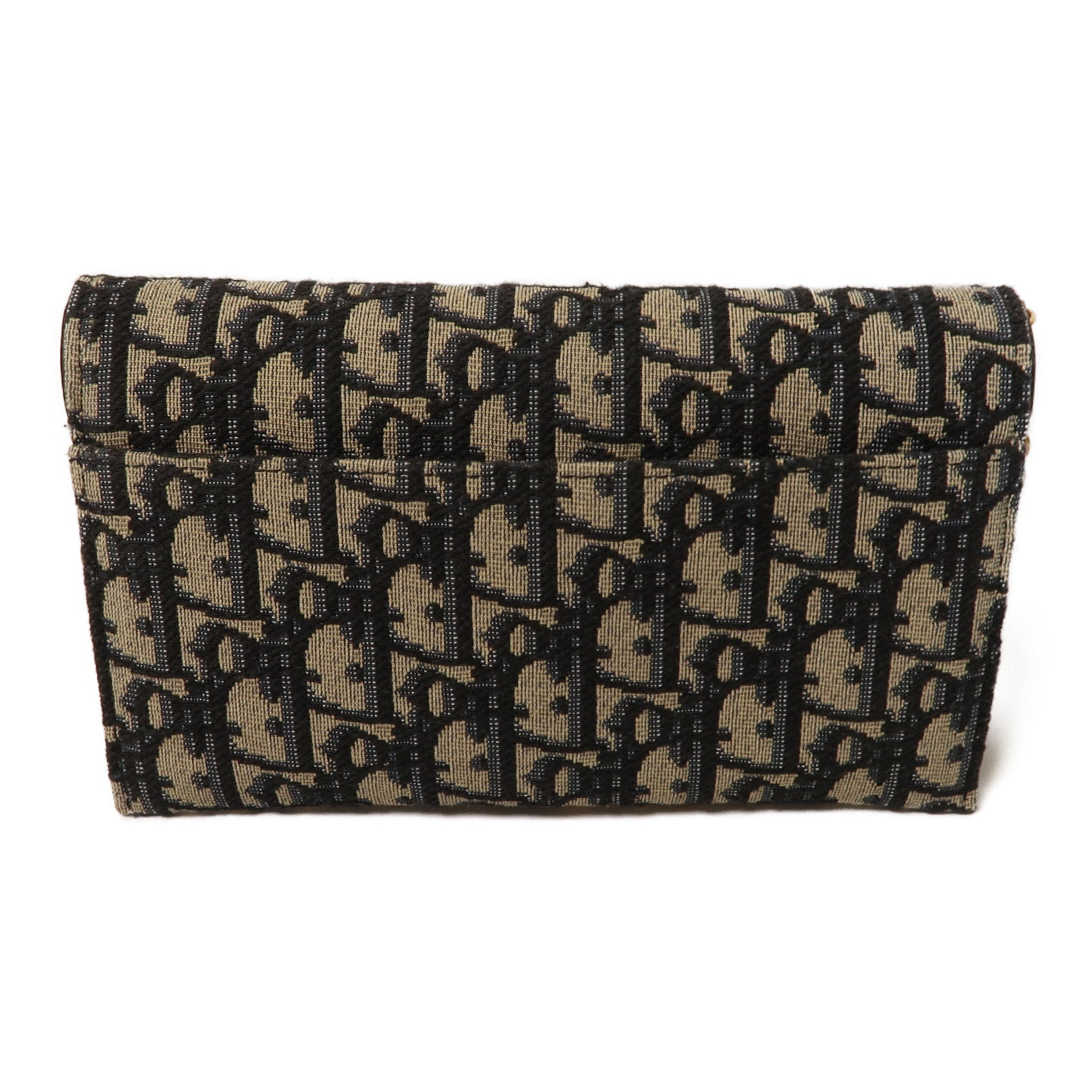 Dior 帆布Shoulder Bag金扣鏈帶肩背袋藍色/米色