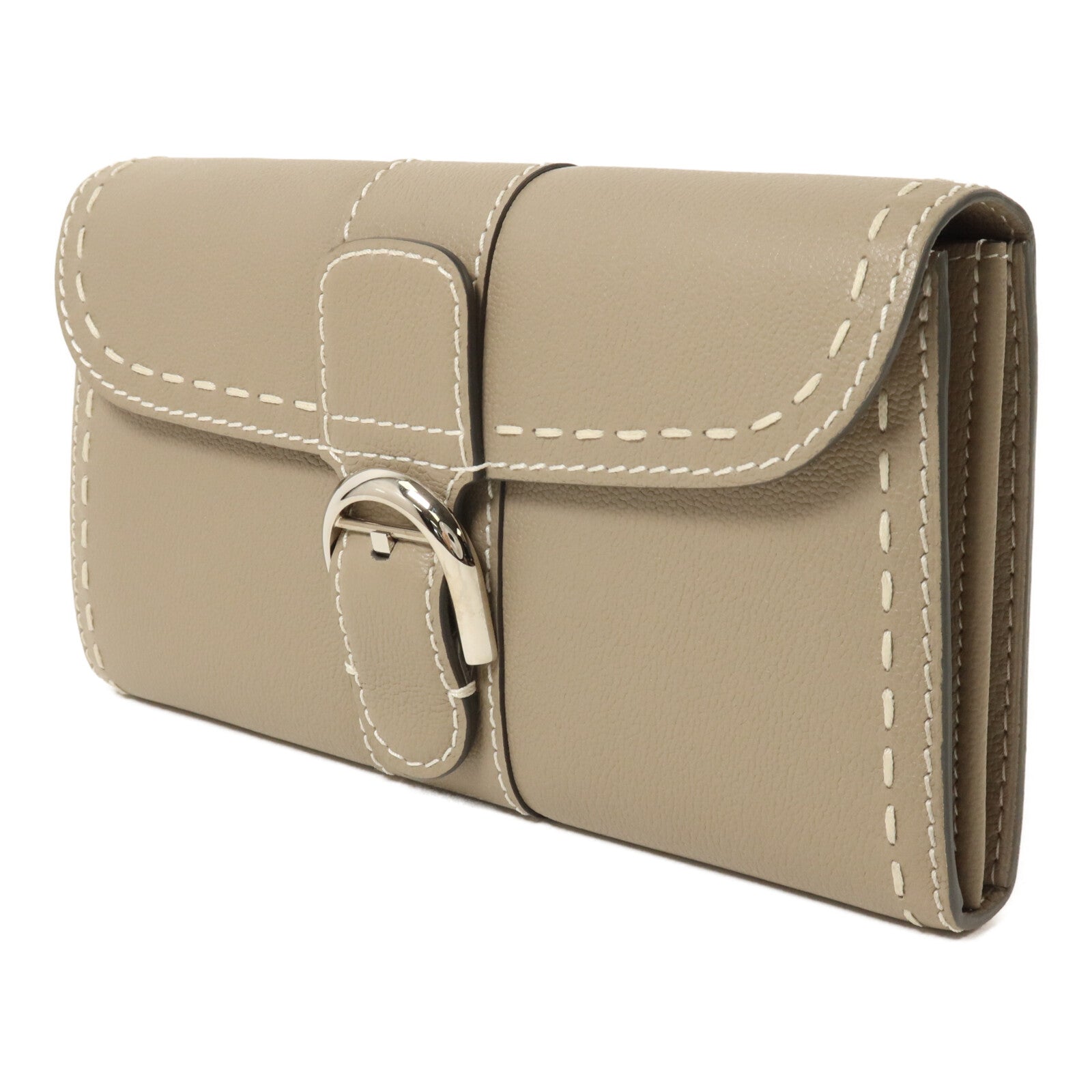 Delvaux 牛皮皮革Brillant Long Wallet Chain鏈帶肩背袋