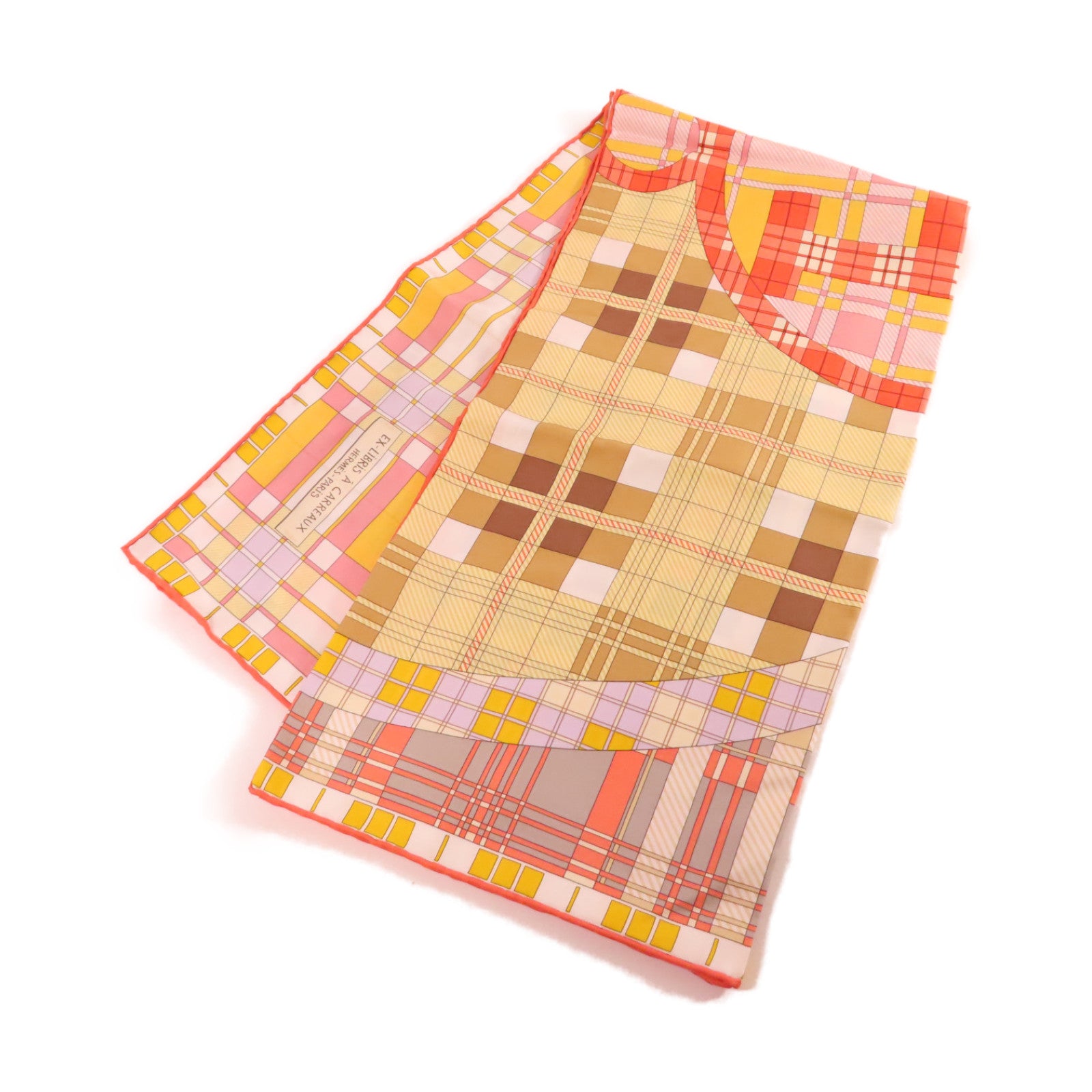 HERMES 絲質90x90 Scarf絲巾黃色/橙色/彩色