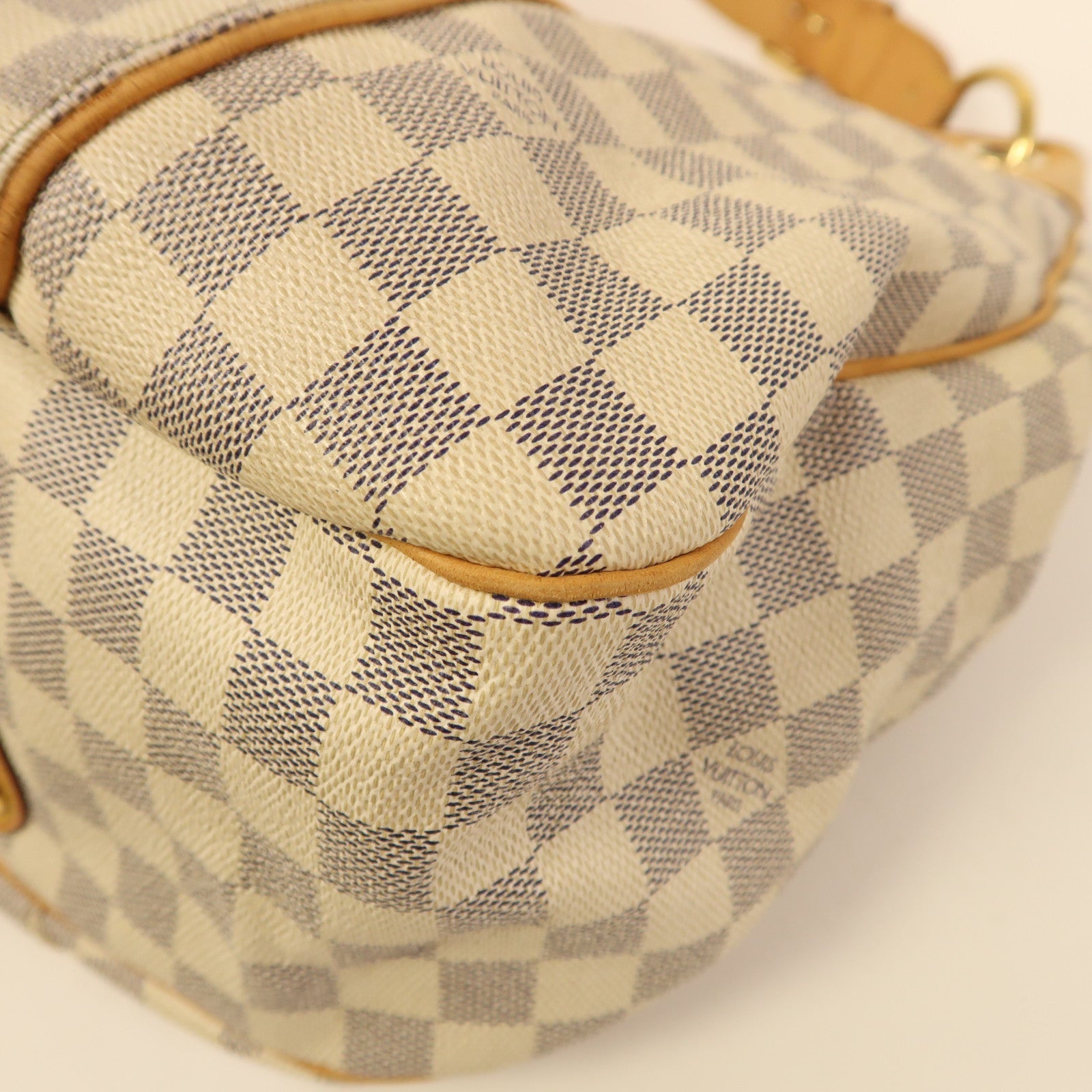 LOUIS VUITTON【激減優惠】 Damier Azur Galliera GM金扣肩背袋白色