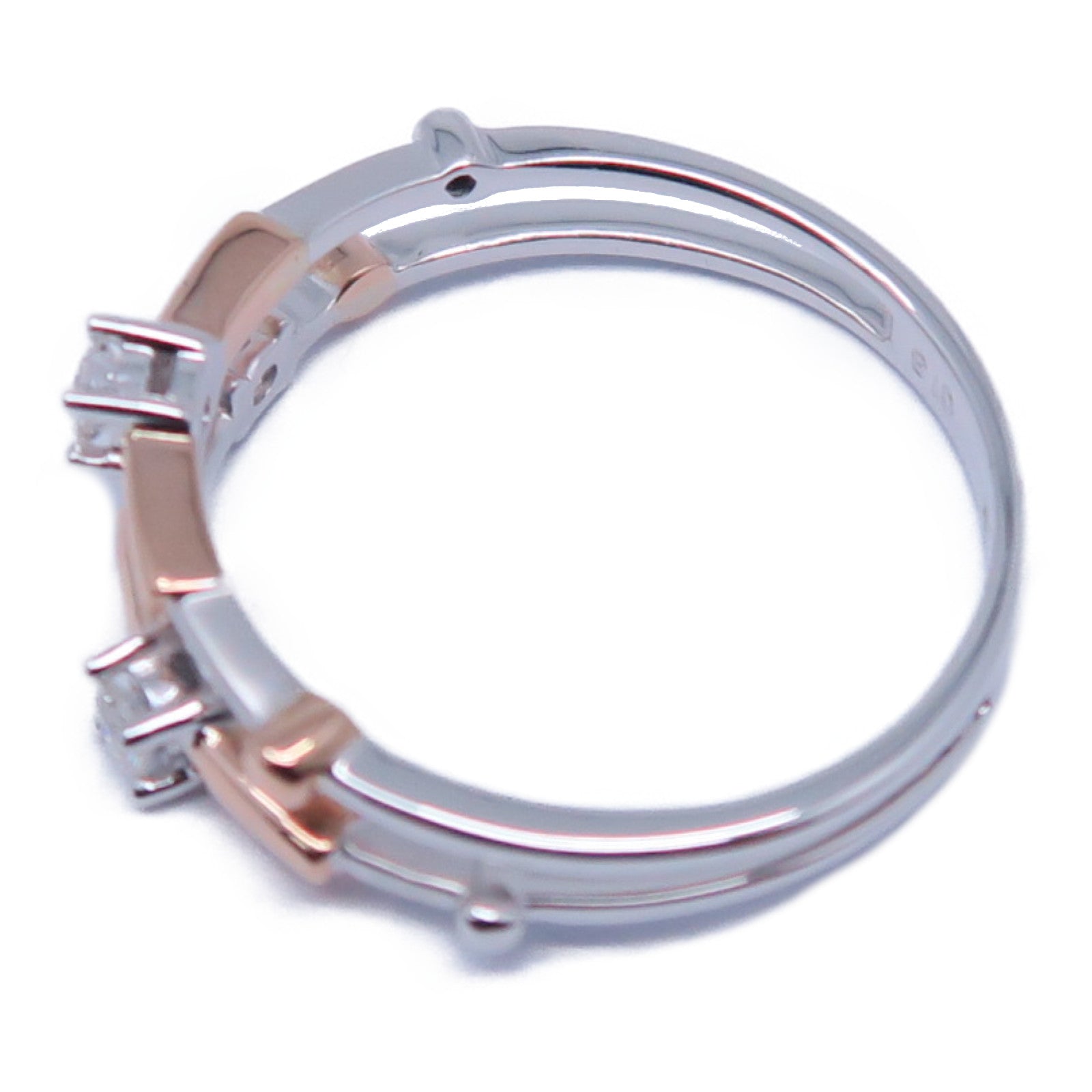 JEWELRY 【激減優惠】18K白金/18K玫瑰金Diamond Ring 0.13ct鑽石戒指US#5.75