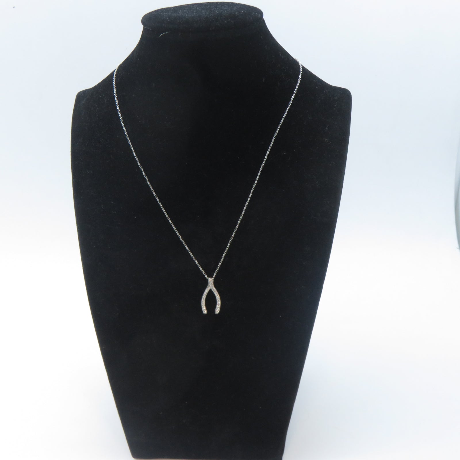 TIFFANY＆CO PT950鉑金Wishbone Diamond Necklace鑽石項鍊