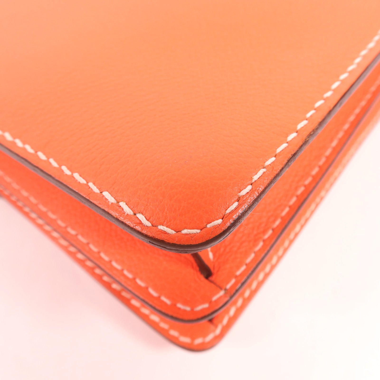 HERMES Evercolor皮革Roulis 23金扣肩背袋Feu