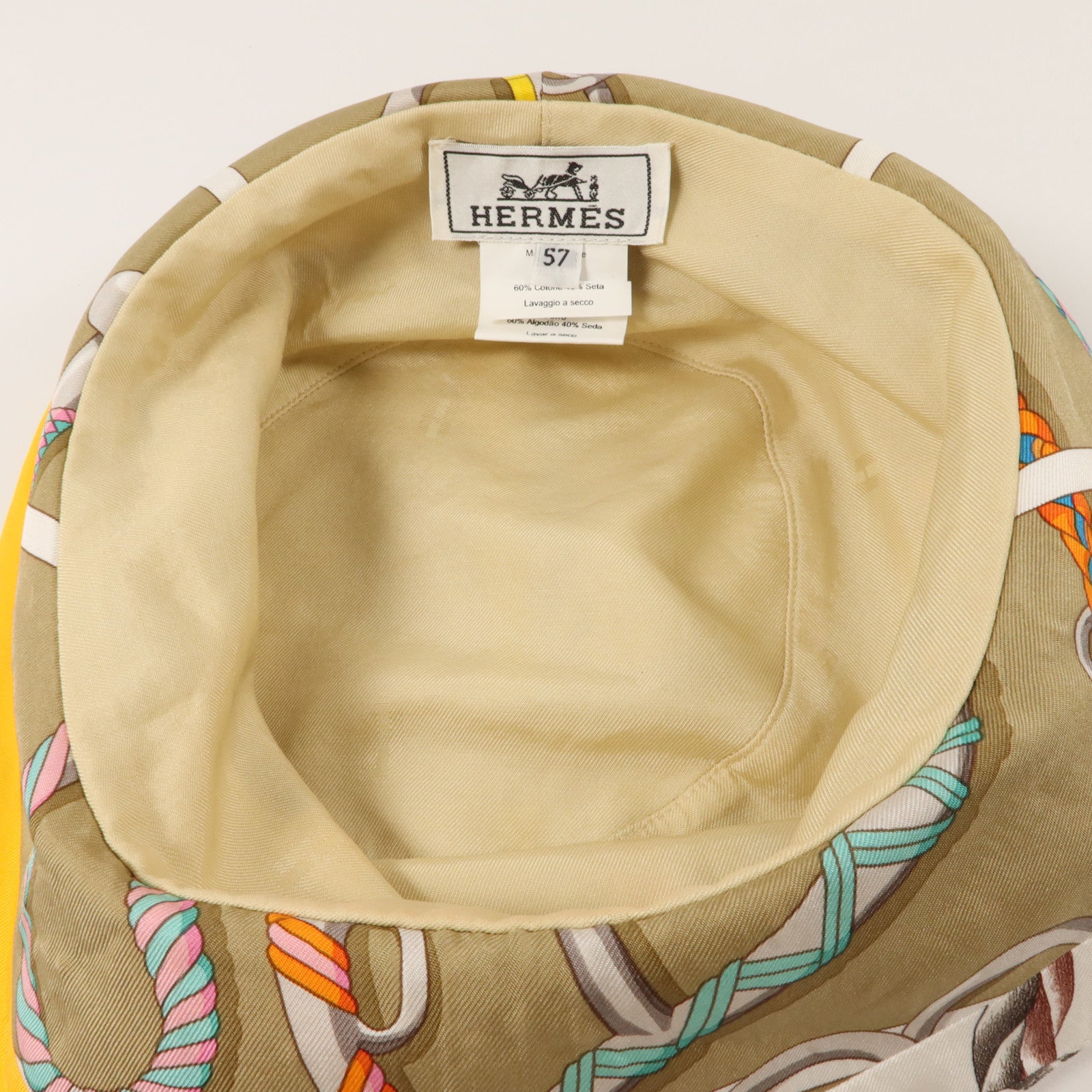 HERMES 絲質/棉質Bucket Hat帽子