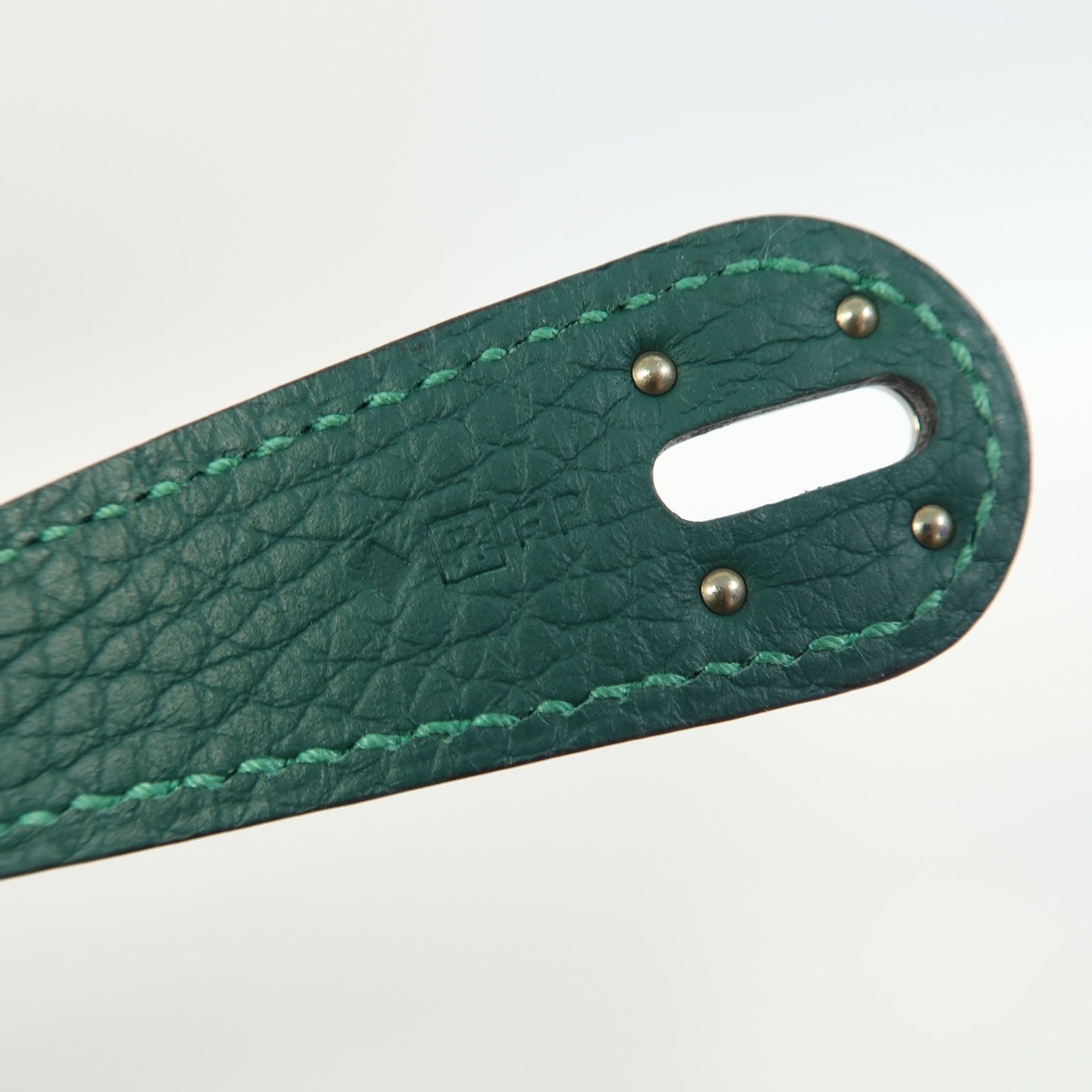 HERMES Clemence皮革Lindy 30銀扣手挽肩背兩用袋Malachite/綠色
