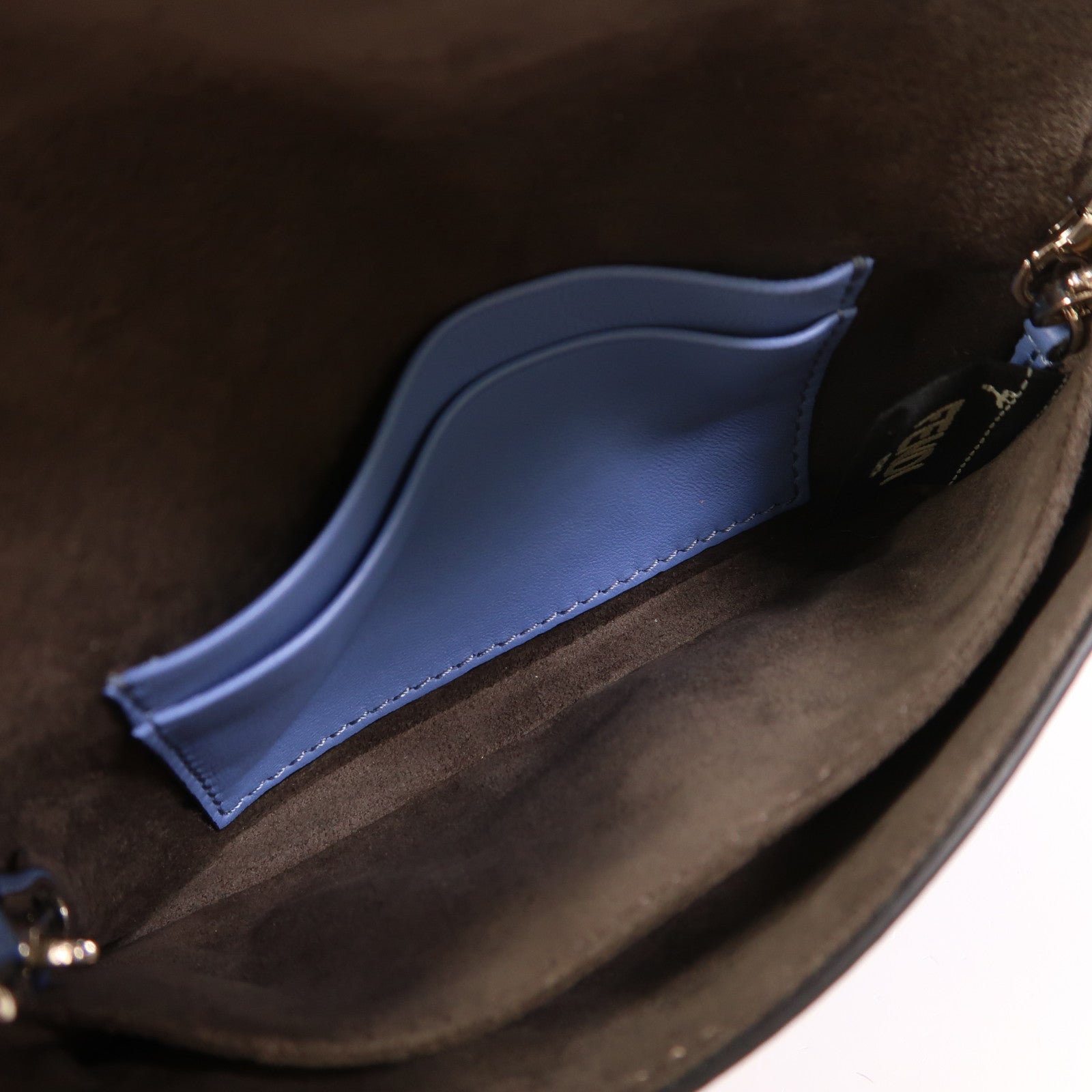 FENDI 牛皮皮革Micro Baguette銀扣手挽肩背兩用袋