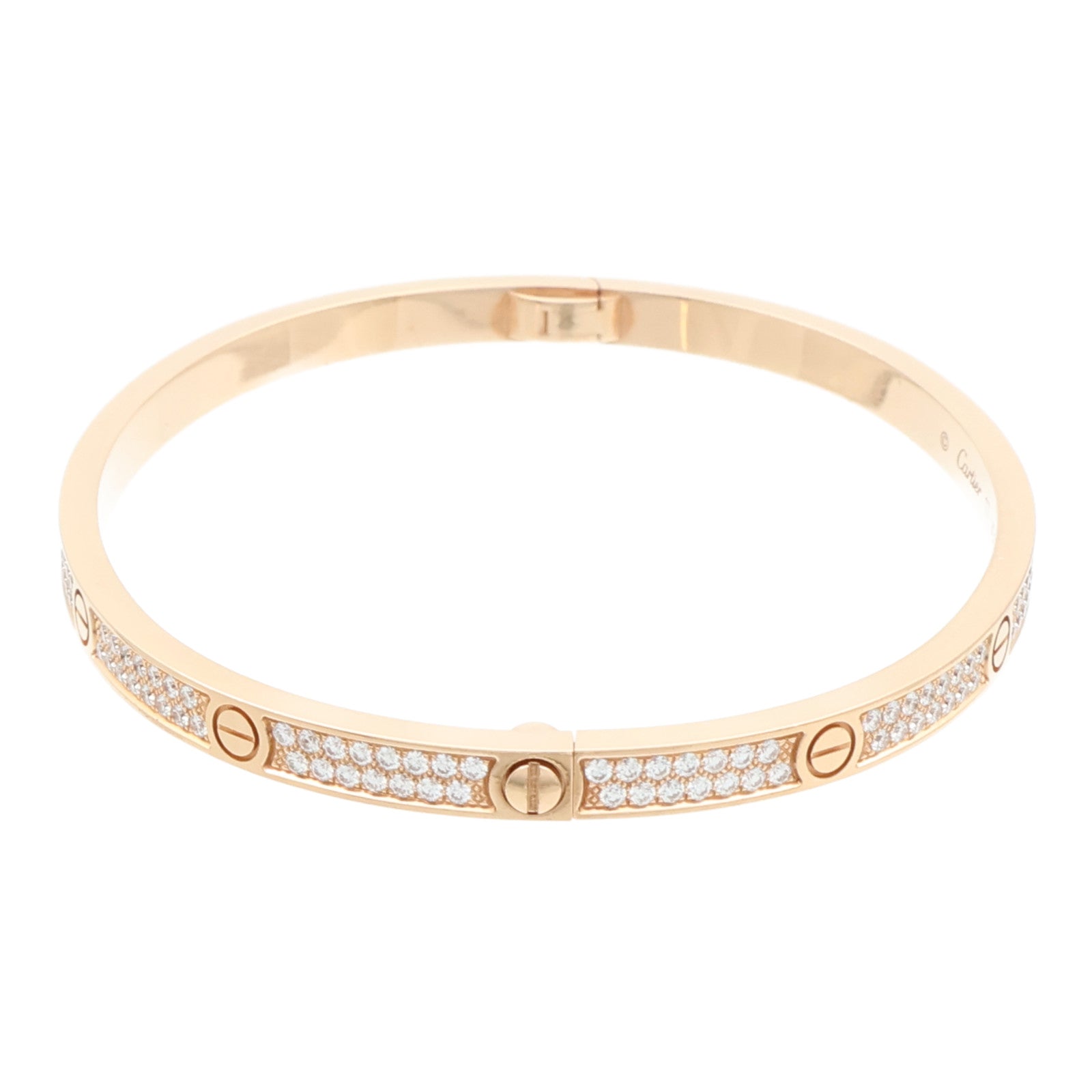 CARTIER 18K玫瑰金Love Bracelet Full Diamond鑽石手鐲Cartier#17