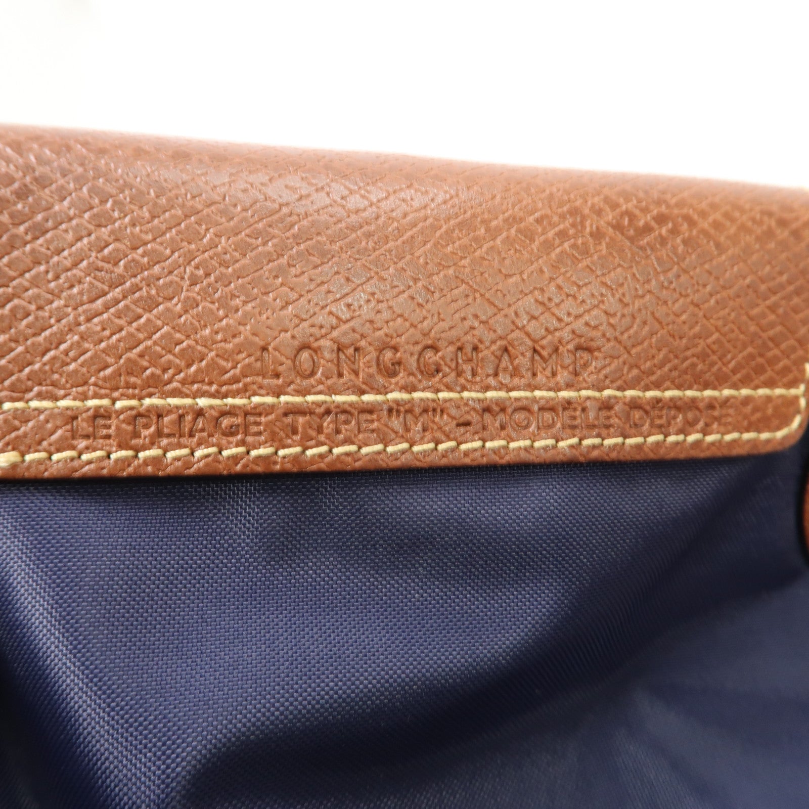 Longchamp 帆布Tote Bag金扣手挽袋深藍色