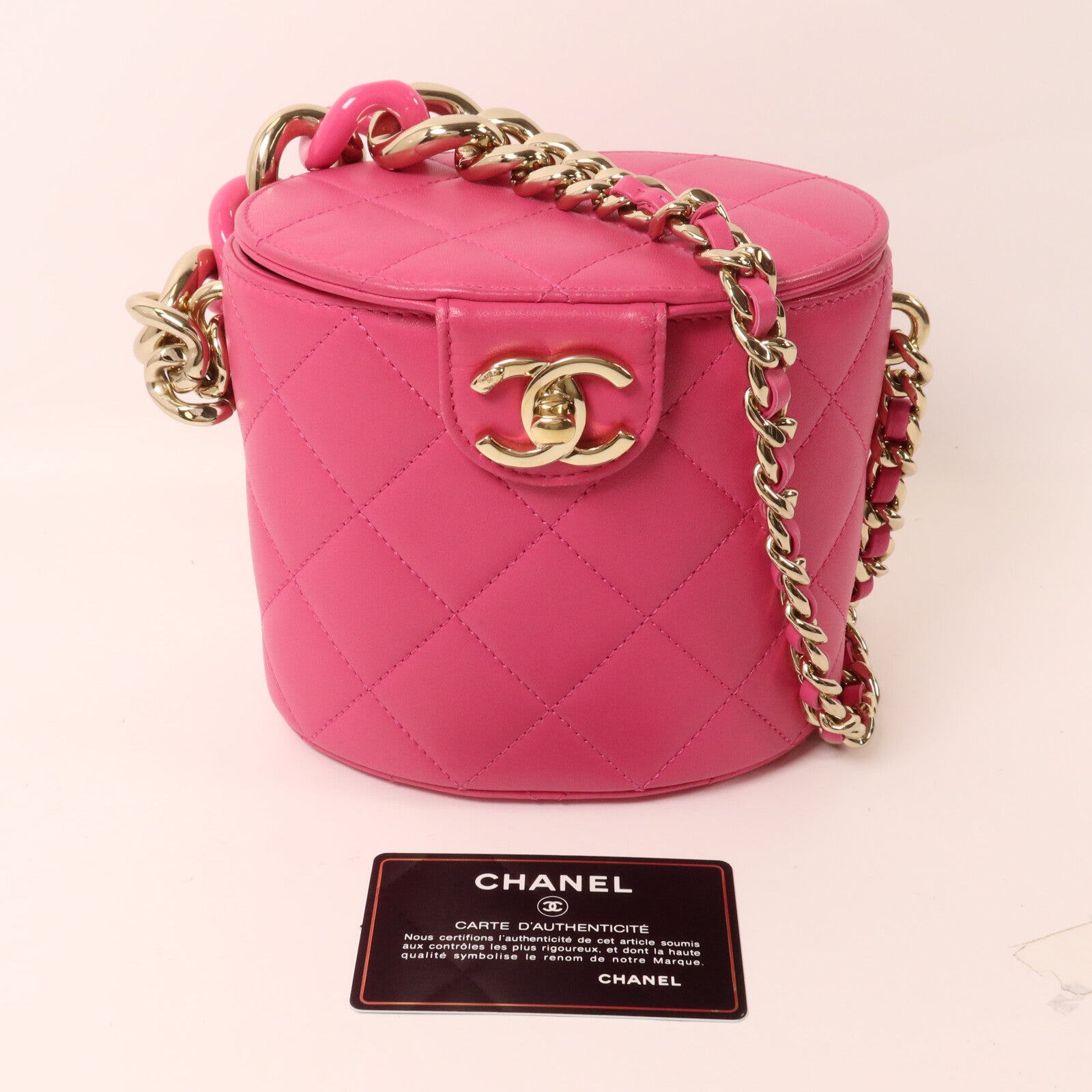 CHANEL 羊皮皮革Vanity Case鏈帶肩背袋