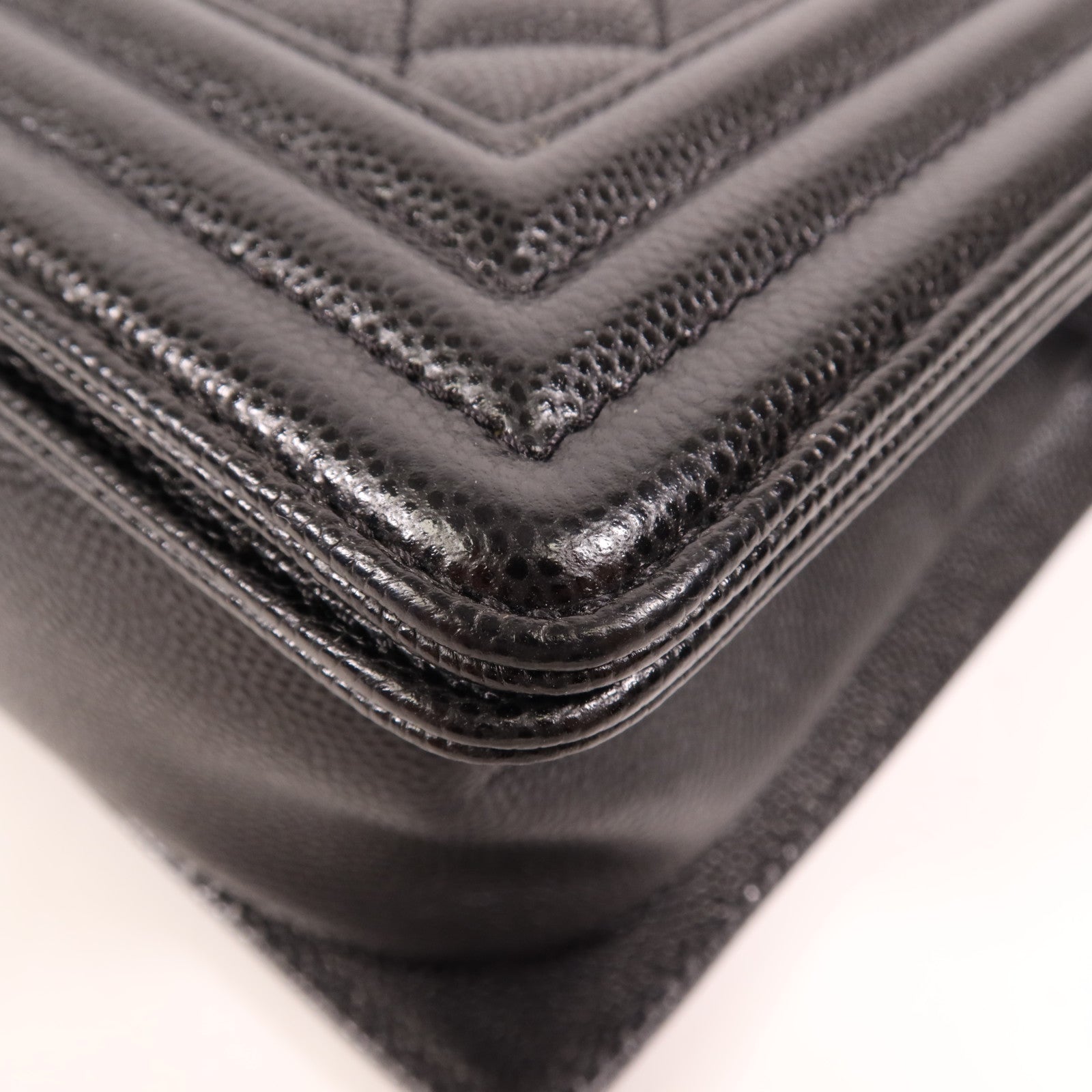 CHANEL 牛皮皮革Boy 25銀扣肩背袋