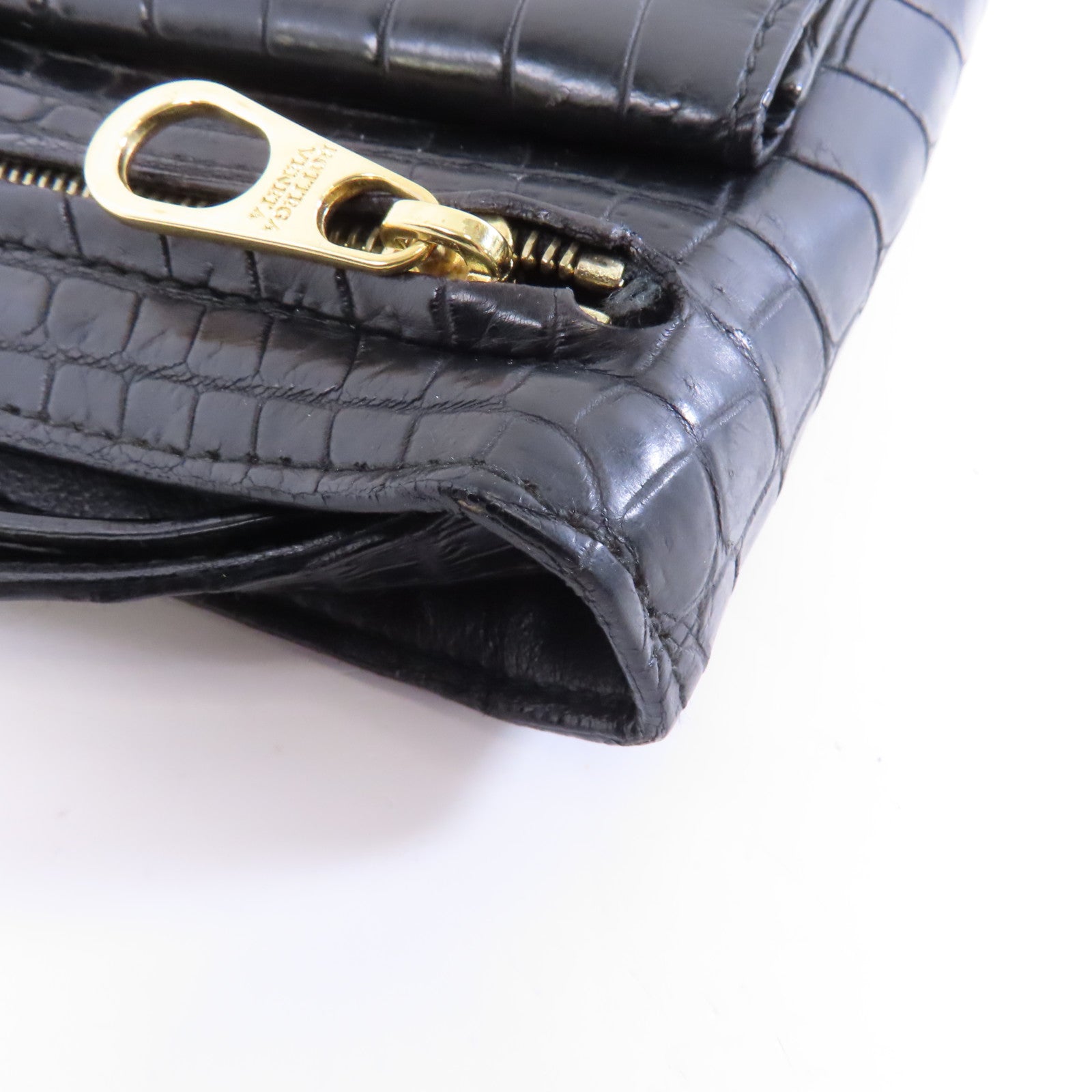 BOTTEGA VENETA 皮革Clutch Bag金扣手拿包黑色