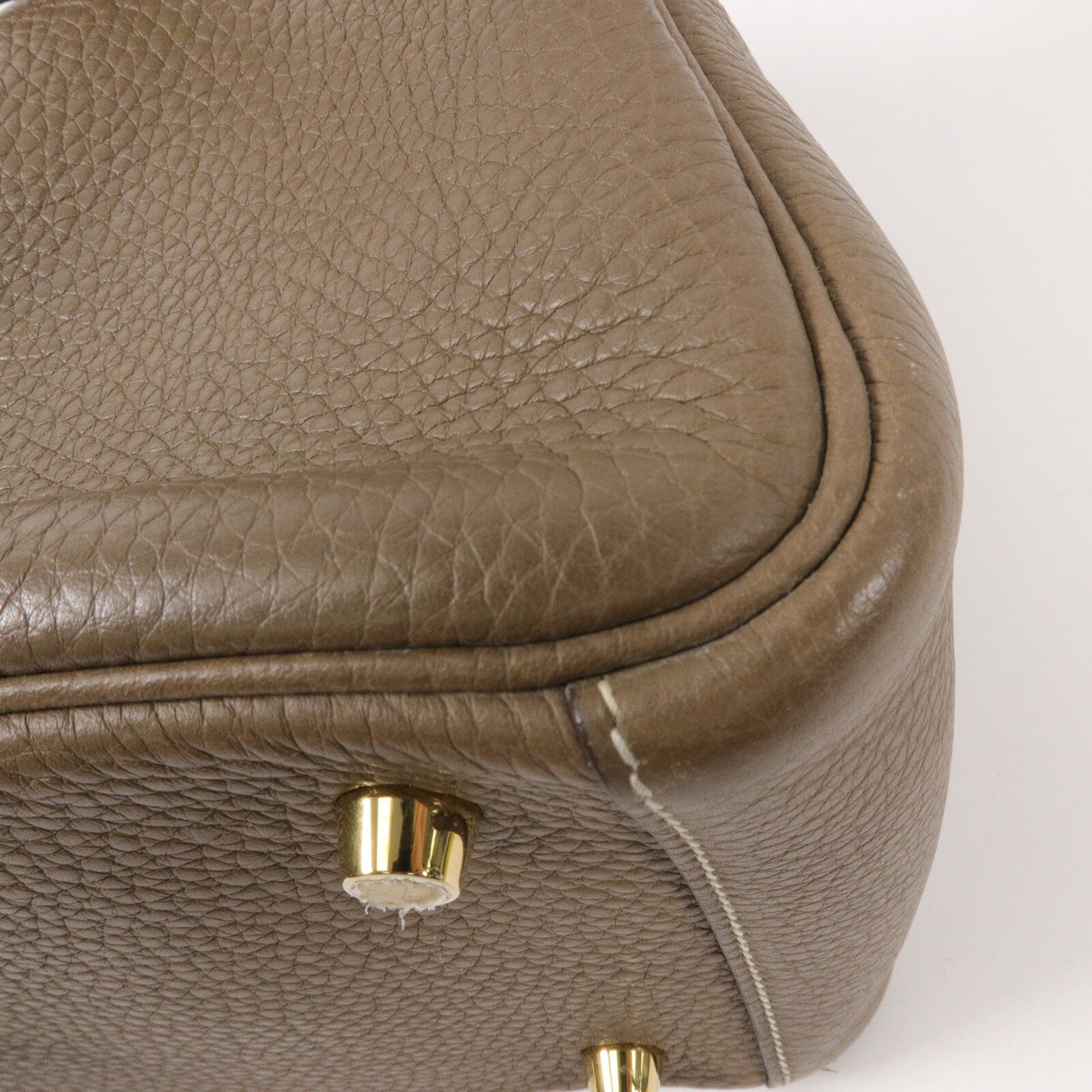 HERMES Clemence皮革Lindy 26手挽肩背兩用袋Etoupe