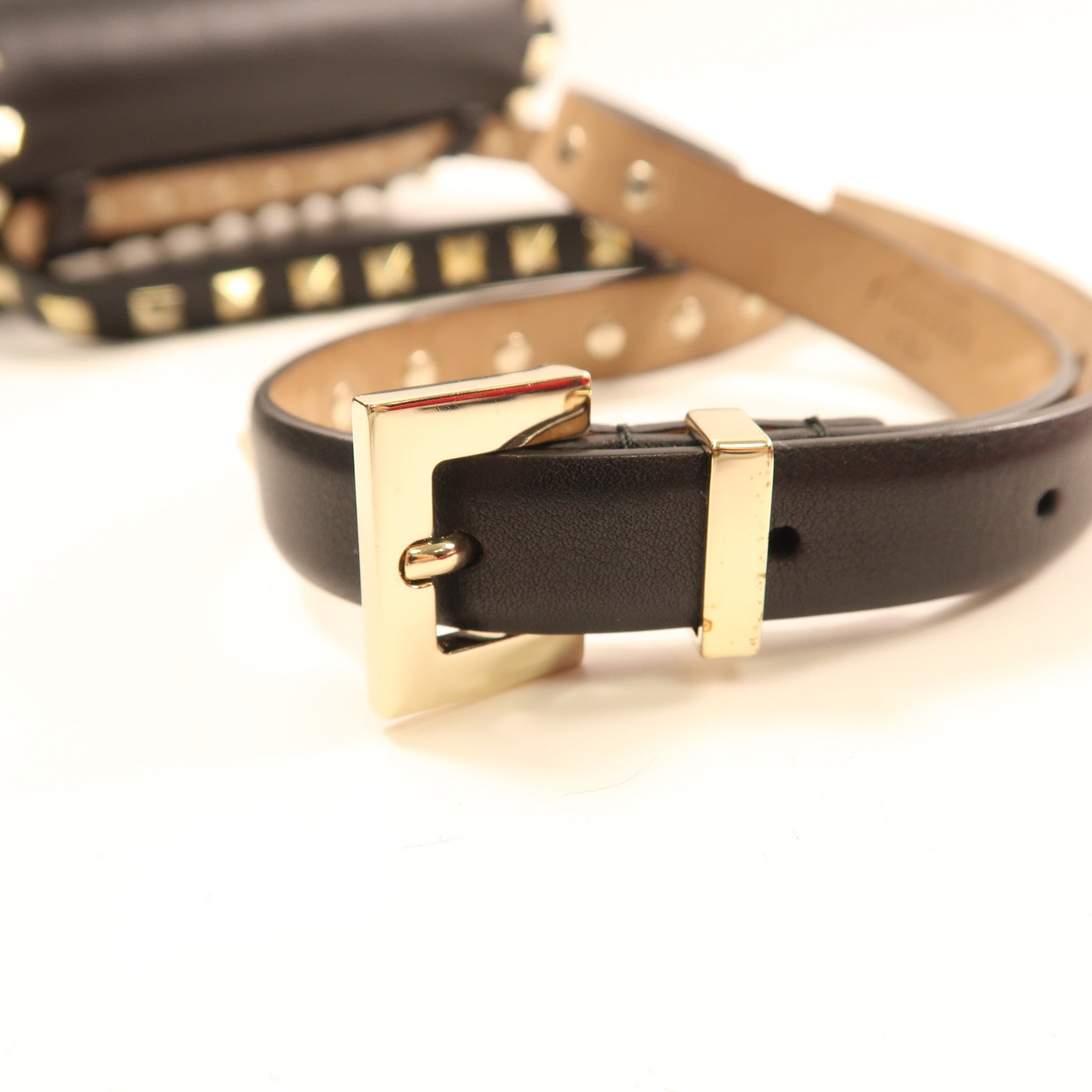 Valentino GHW Waist Bag Calfskin Leather Black