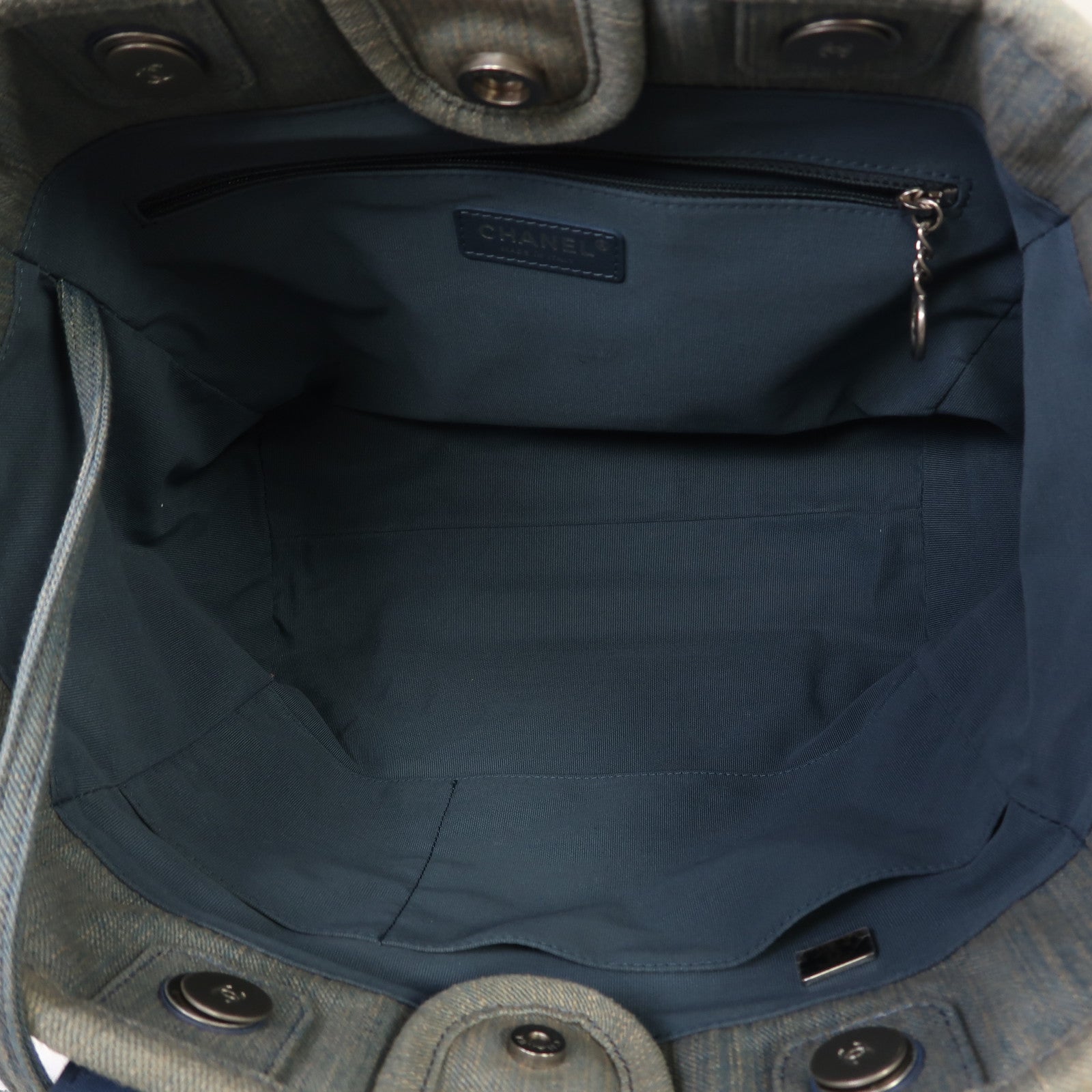 CHANEL 【激減優惠】牛仔布2 Way Shoulder Bag銀扣手挽肩背兩用袋藍色