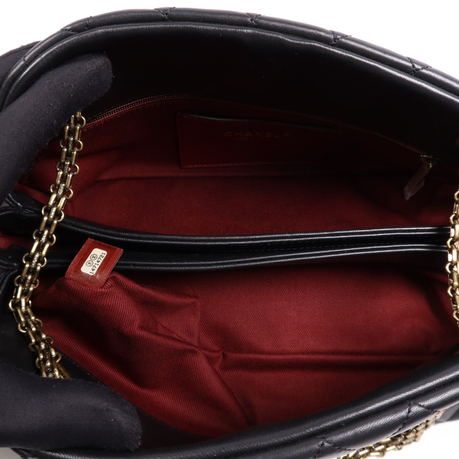 CHANEL 牛皮皮革Chain Shoulder Bag金扣鏈帶肩背袋