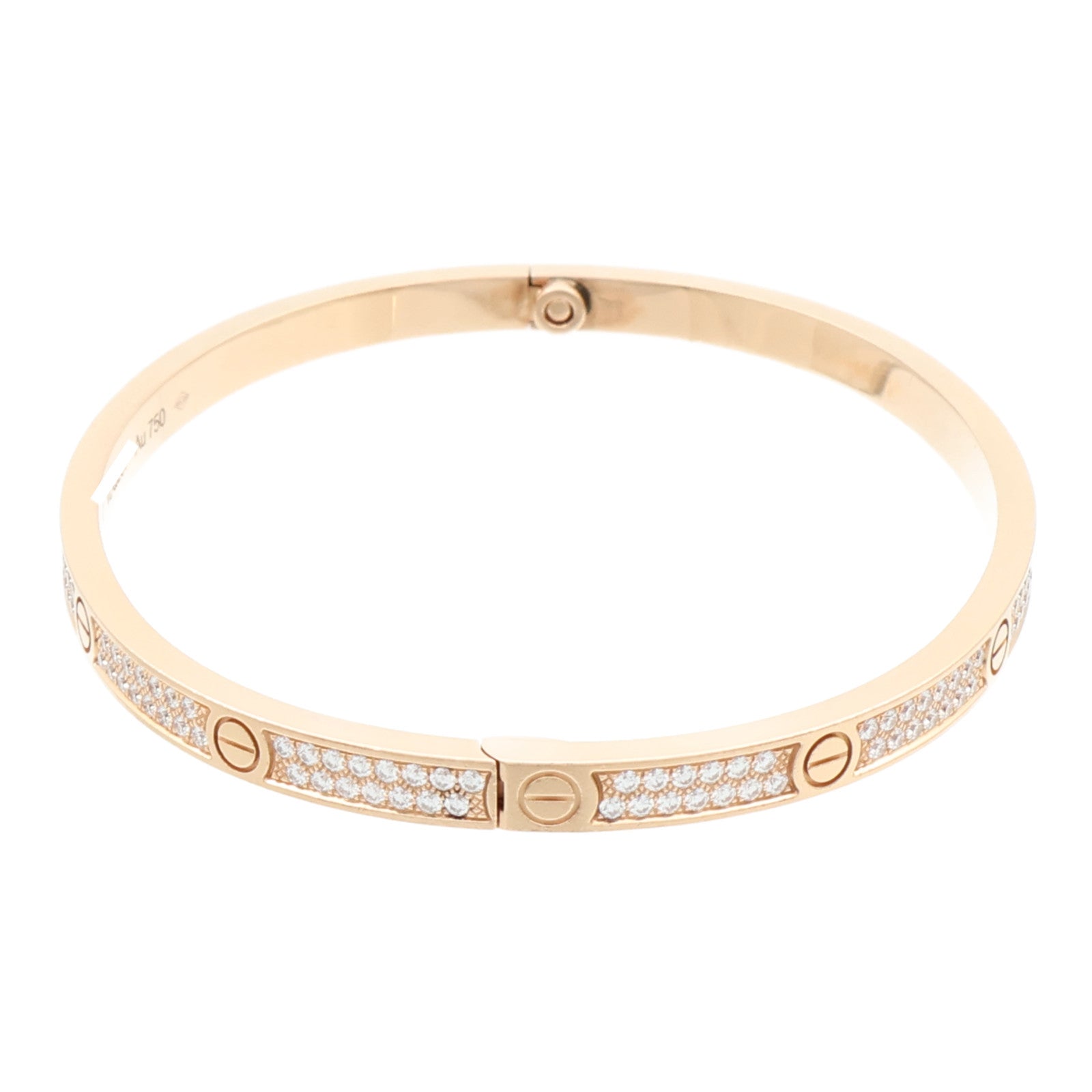 CARTIER 18K玫瑰金Love Bracelet Full Diamond鑽石手鐲Cartier#17